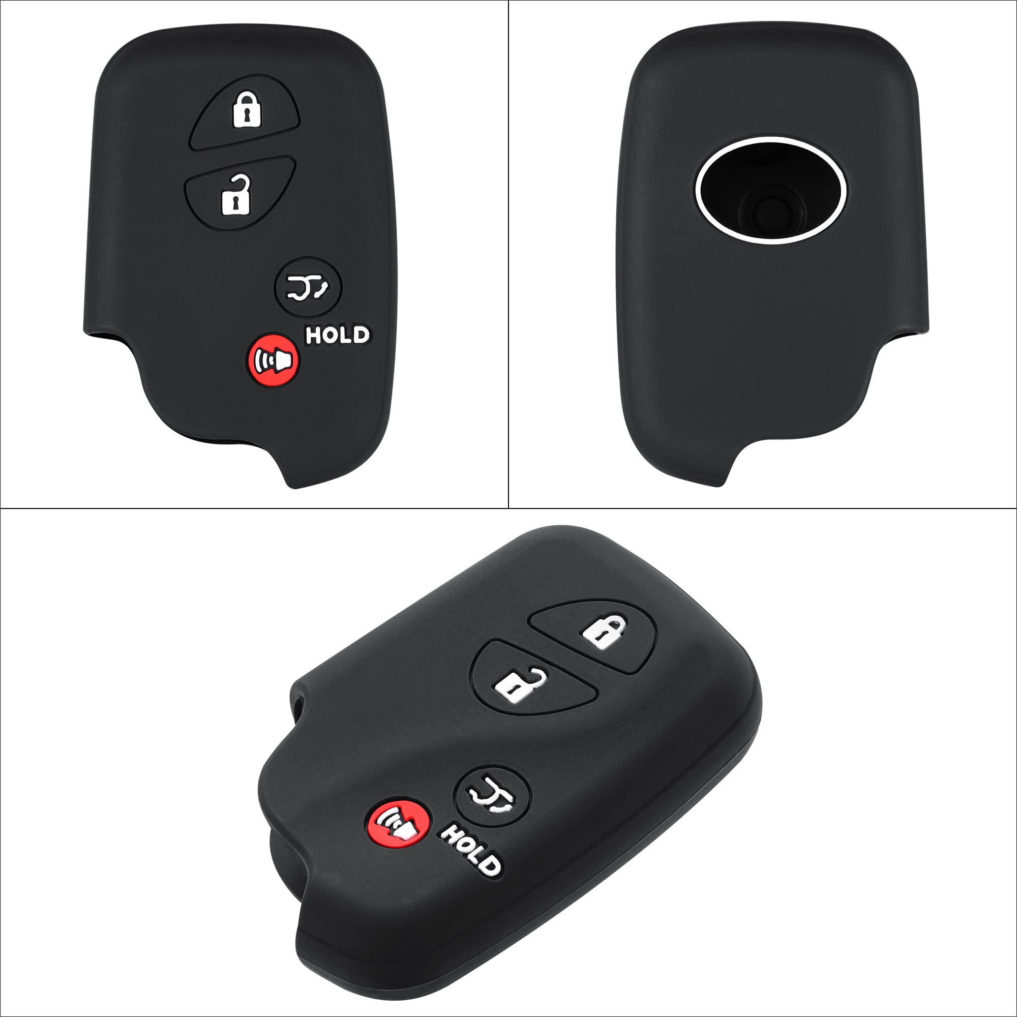 Isaddle For Lexus 4 Buttons Key Fob Silicone Case - Keyless Entry Remote Control Car Key Fob Protector For Lexus Gx460 Rx350 Es3