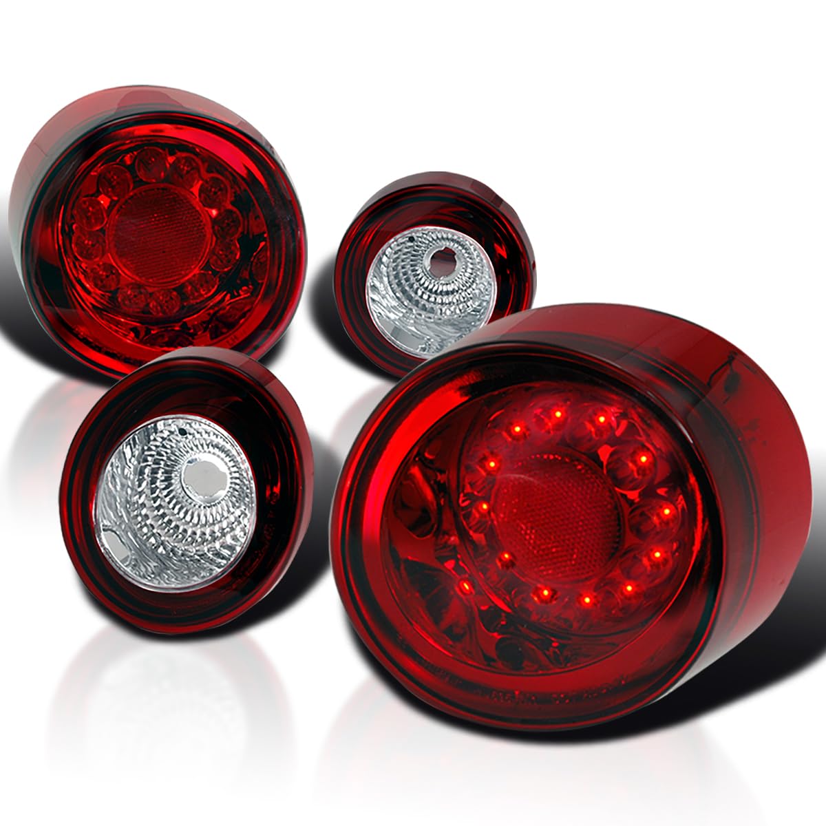Spec-D Tuning Led Tail Lights Brake Lamps Red Clear Lens Compatible With 2005-2010 Chevy Cobalt Coupe 2 Door, Left + Right Pair 