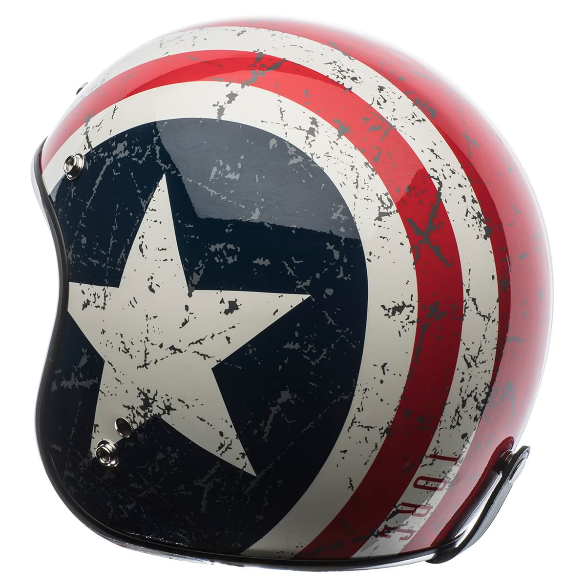 Torc (T50 Route 66) 3/4 Helmet With 'Rebel Star' Graphic (White, Small)