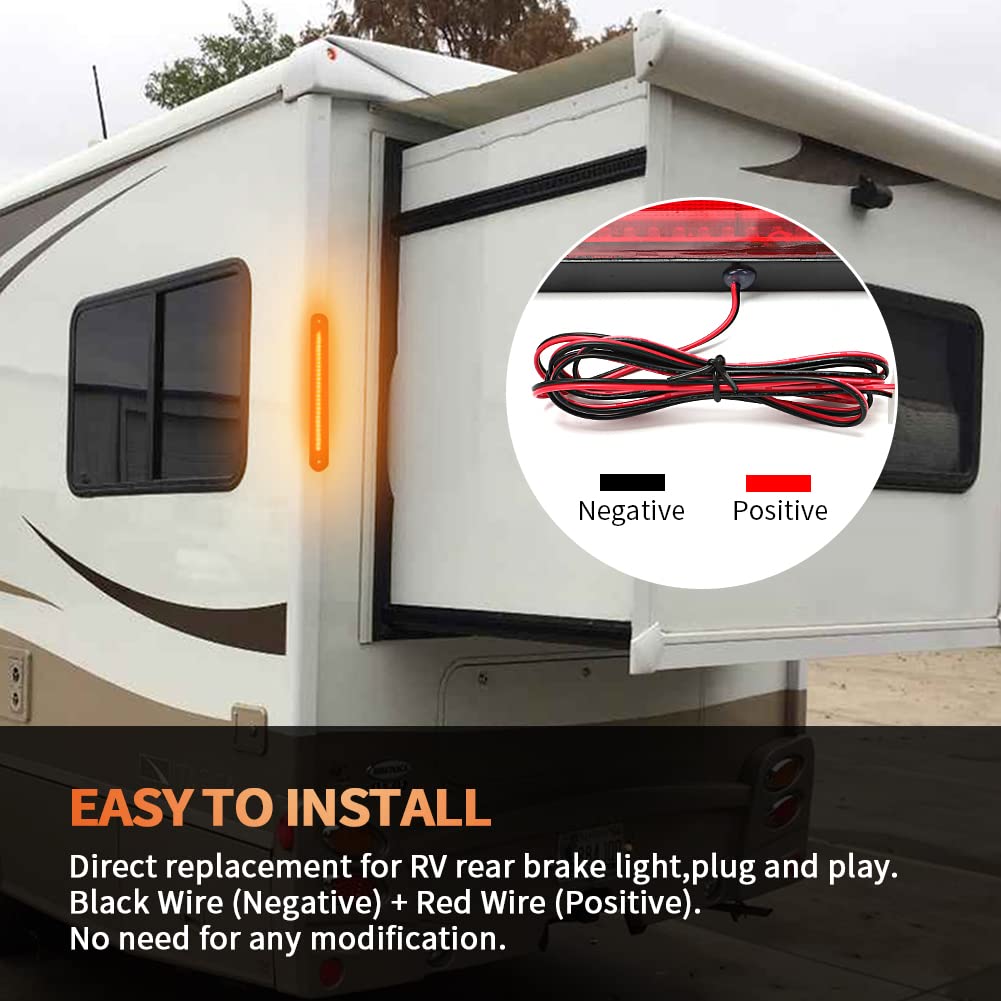 Alpha Rider For Winnebago Navion View Tour Rv Camper 12'' Atc Led Stop Brake Light Replaces 151076-01-000,Water Resistant & High