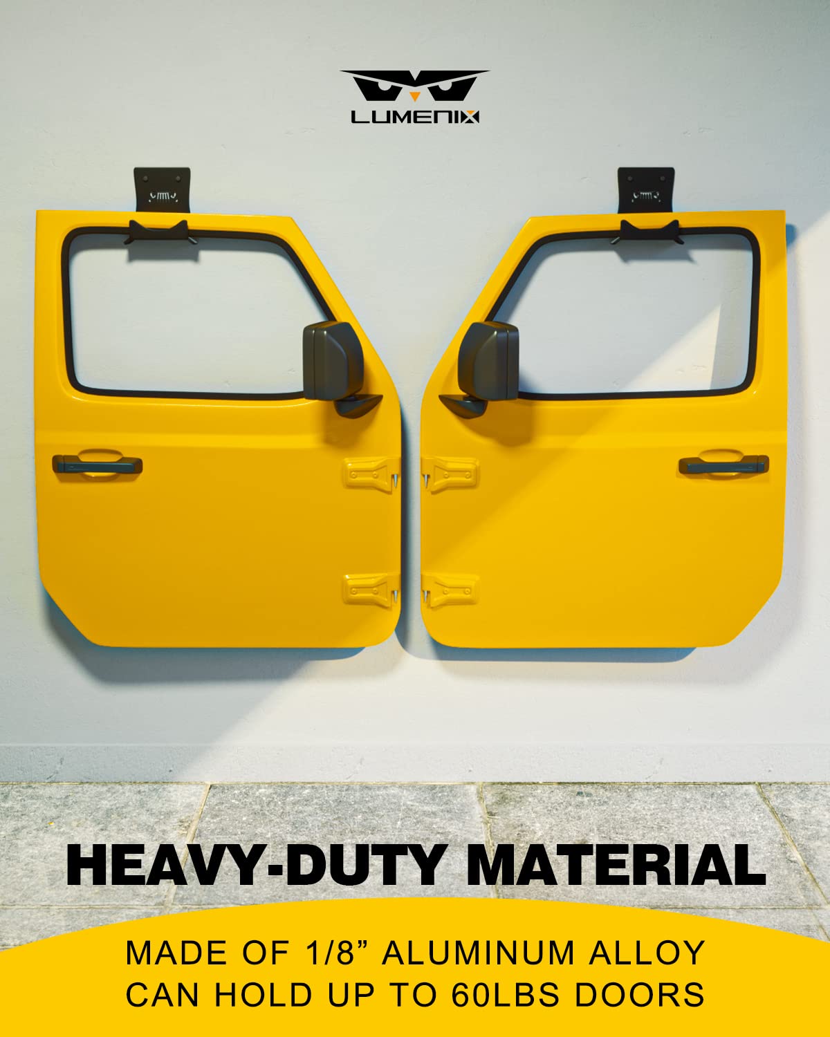 Lumenix Heavy Duty Door Storage Hangers Bracket, Wall-Mount Doors Holder Rack Compatible With 1956-2024 Jeep Wrangler Cj Yj Tj Jk Jku Jl Jlu Lj Jt(4 Pcs, Animal Pattern)