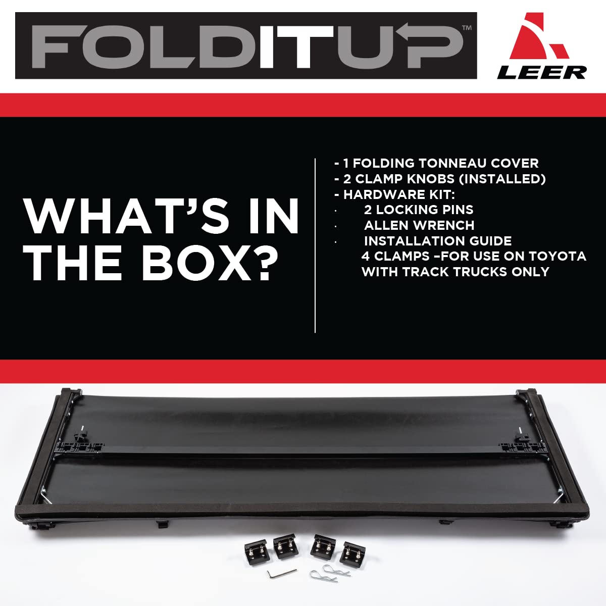 Leer Folditup | Fits 2019-2023 Gm Chevy Silverado/Gmc Sierra With 58    Bed | Soft Tri-Fold Truck Bed Tonneau Cover | Easy Insta