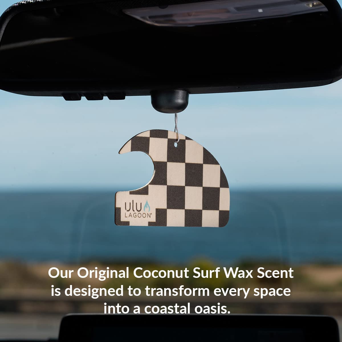 Ulu Lagoon Coconut Surf Wax Scent Mini Wave Air Freshener (Black/White Checker)