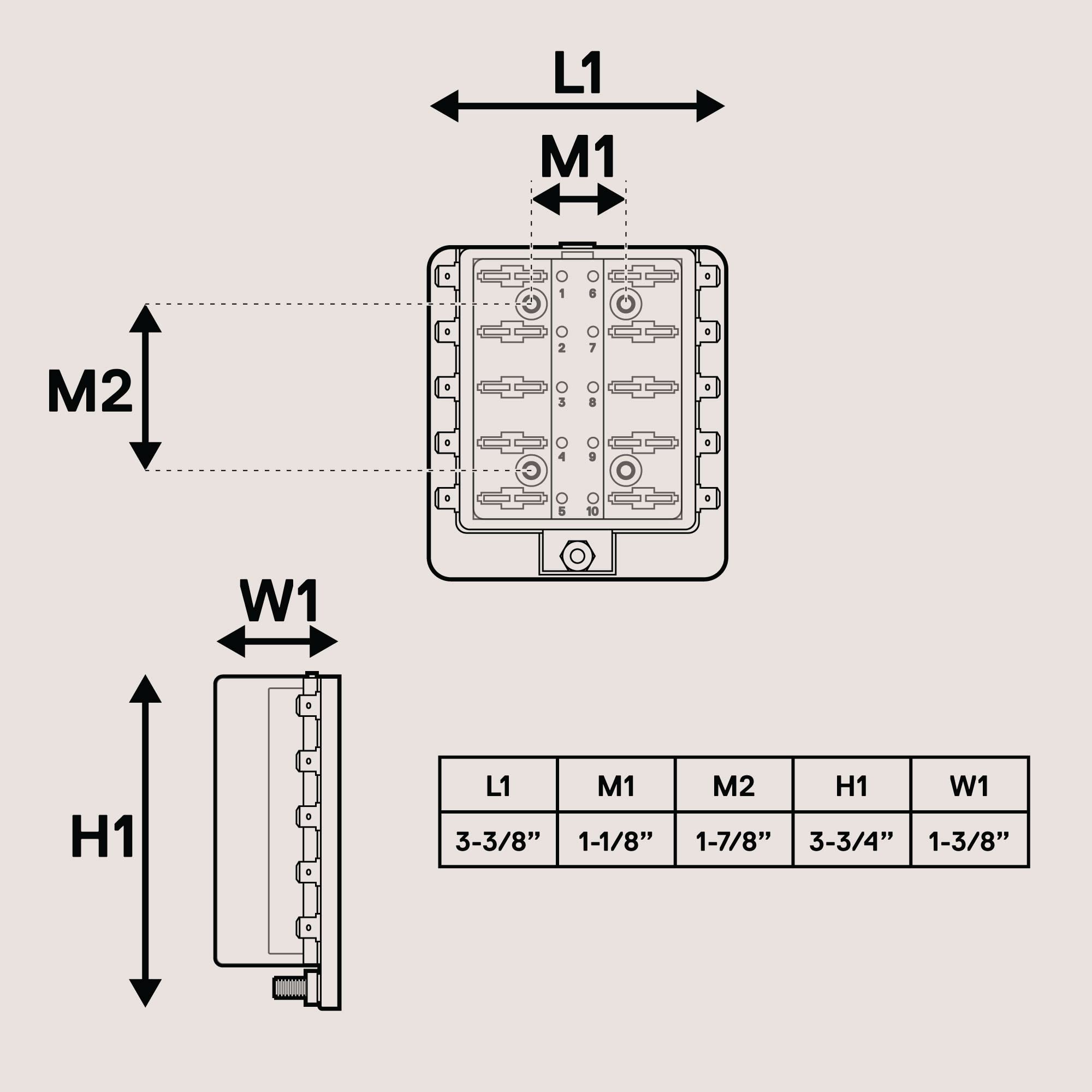 True Mods 10 Way Blade Fuse Box For Automotive [Atc/Ato Blade Fuses] [100 Amp][Led Indicator] [Protection Cover] [10-30V Dc; 12V] Auto Marine Fuse Block