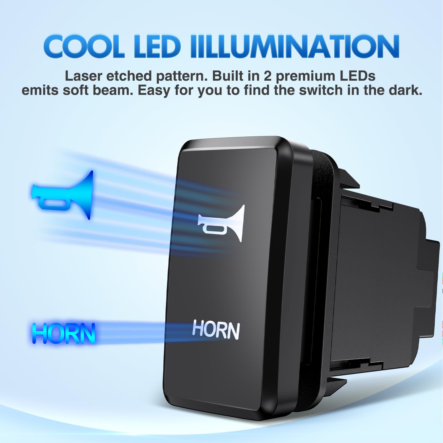 Nilight Horn Push Button Switch 12V (On) Off Momentary Switches With Connector Wire Kit 1.54'' X 0.83'' Replacement For Toyota F