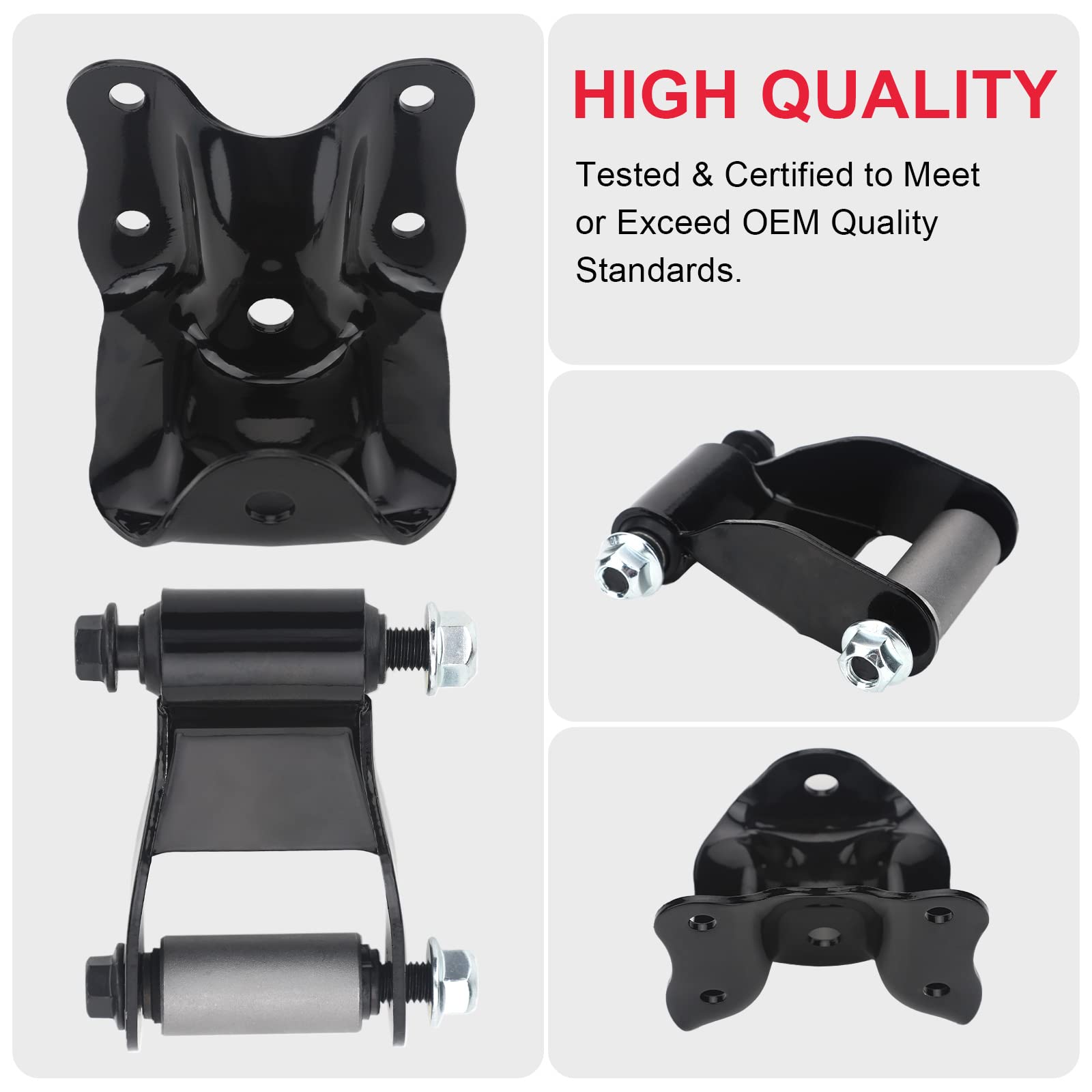 Rear Leaf Spring Shackles Hanger Brackets Repair Kit Fit For 1986-2011 Ford Ranger,1994-2010 Mazda B2300/B3000/B400,1998-2001 Mazda B2500,Replaces#722-001 722-010
