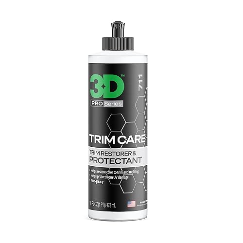 3D Trim Care Restorer Of Faded & Dull Plastic, Rubber, Trim & Bumpers - Renews Surface To Original Appearance - Long Lasting Shine & Protection 16Oz.