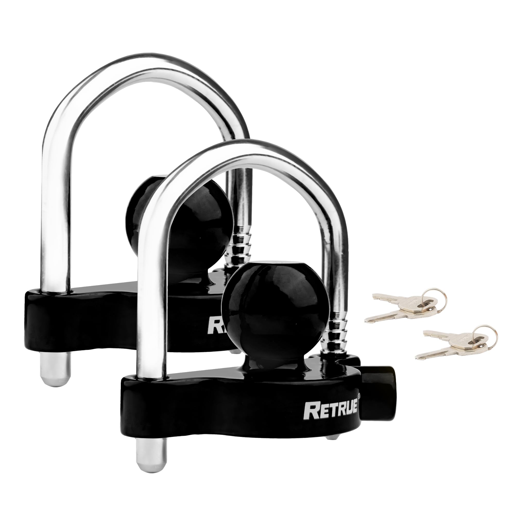 RETRUE Universal Coupler Lock Trailer Locks Ball Hitch Trailer Hitch Lock Adjustable Security Heavy-Duty Steel fits 1-7/8 Inch, 