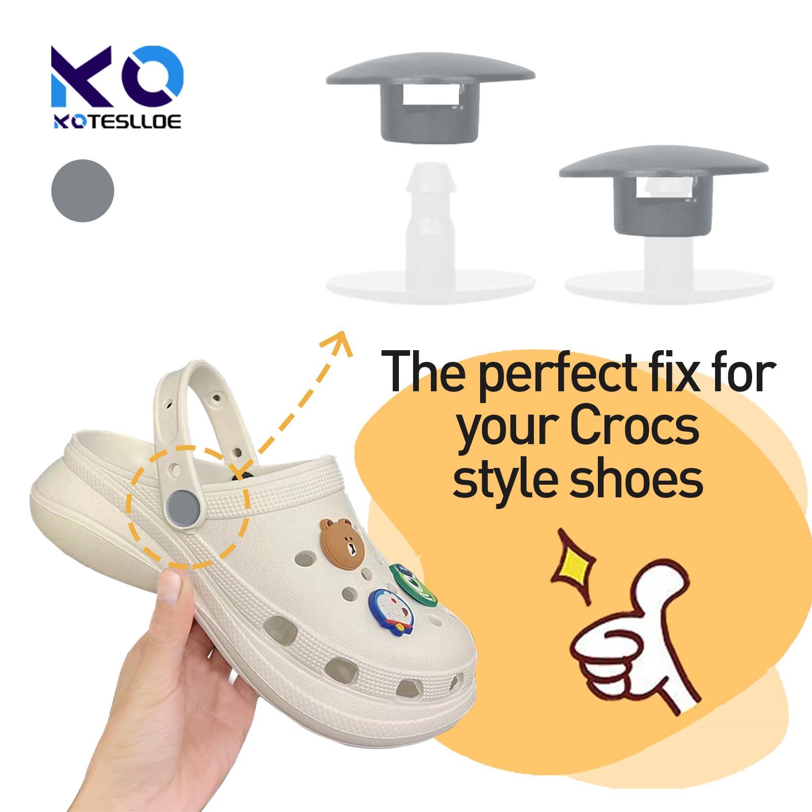 Koteslloe 8 Sets Replacement Rivets For Croc, Replacement Parts For Croc, Accessories Help You Repair Instead Replace A New Pair