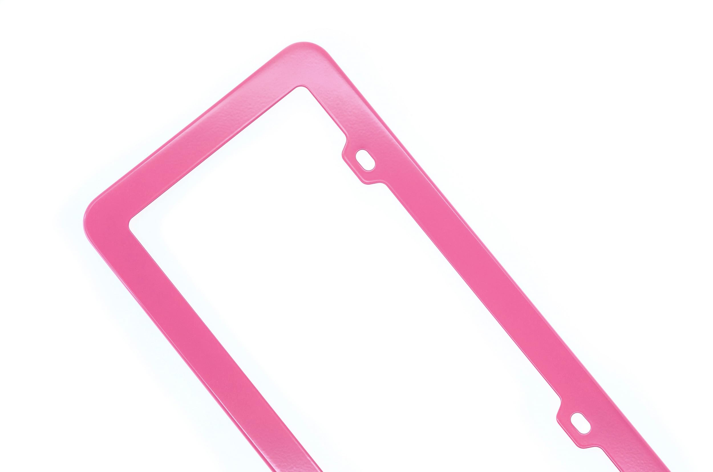 2PCs Creathome Stainless Steel License Plate Frames with Barbie Pink Color
