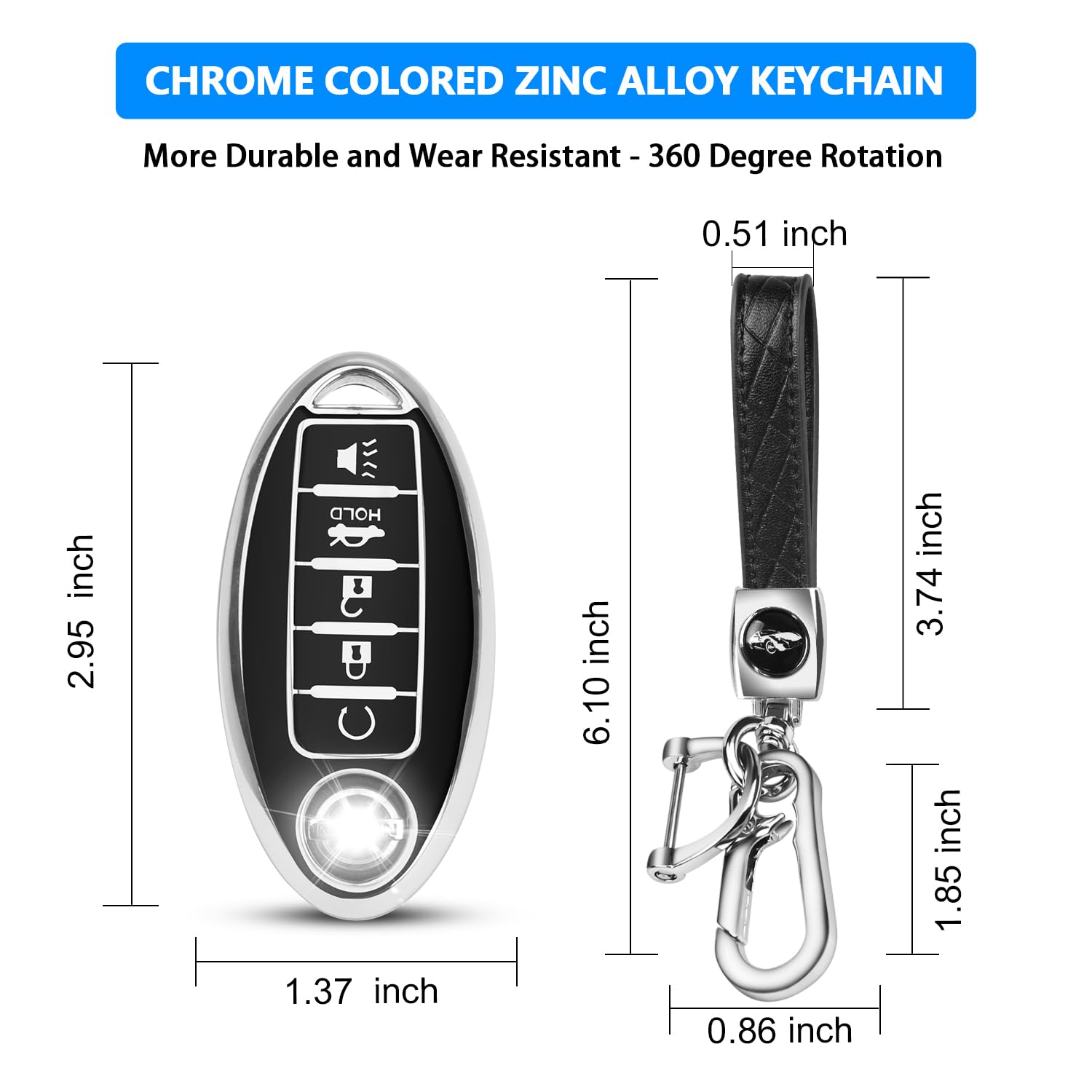 Qbuc For Nissan Key Fob Cover,Soft Tpu 360Car Key Case Protector With Keychain Compatible With Altima Sentra Rogue Pathfinder Mu