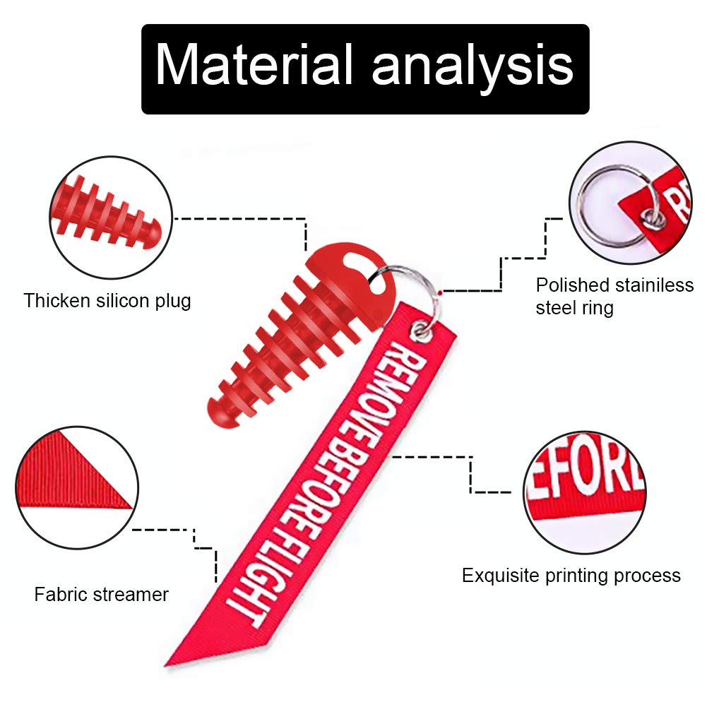 Melife Red 0.6''-1.5'' Muffler Exhaust Wash Plug, Motorcycle Dirt Bike 2 Stroke W/Streamer Flight Rubber Exhaust Silencer -2 Pac
