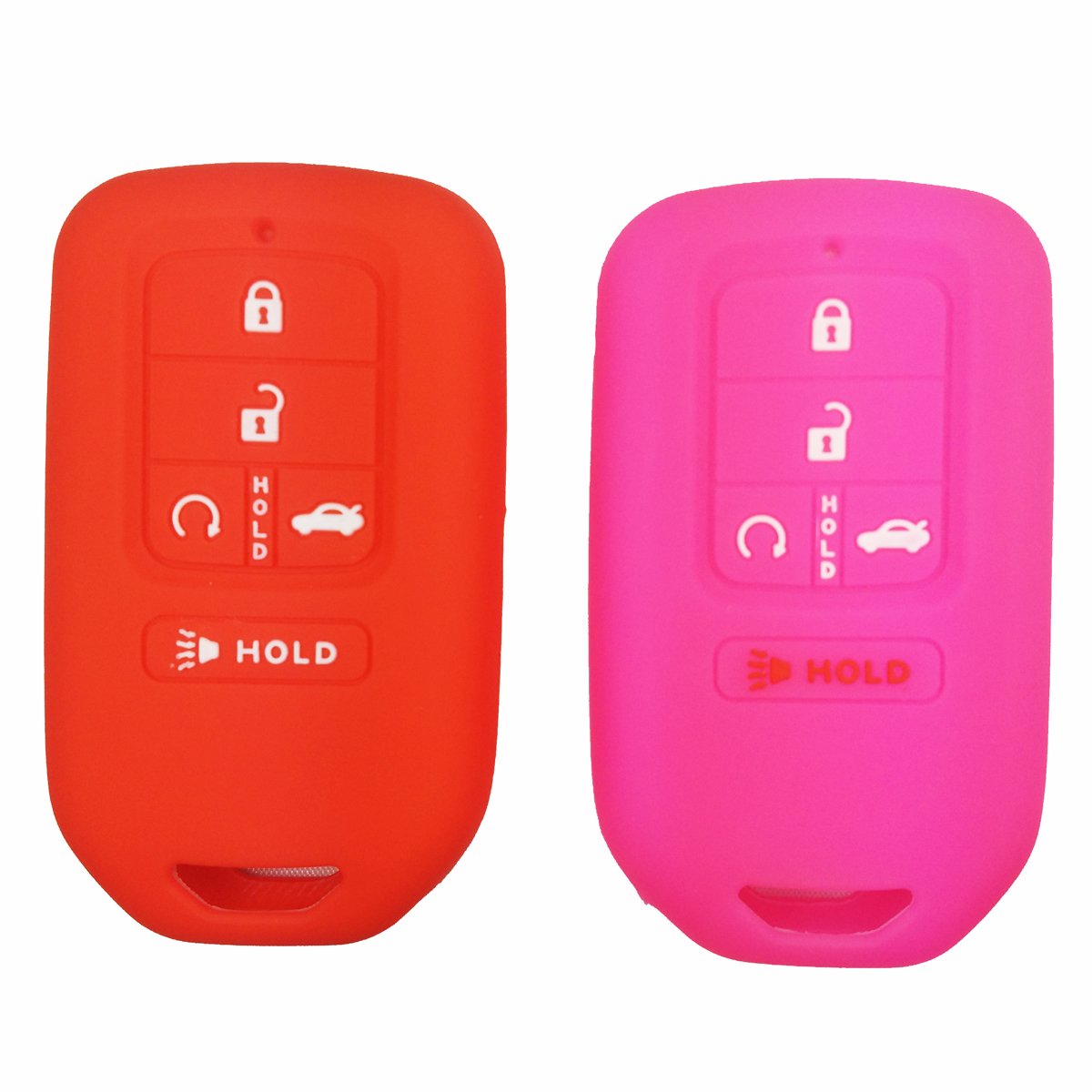 2Pcs Coolbestda Silicone Key Fob Remote Keyless Protector Holder Jacket For 2017 2018 2019 2020 2021 Honda Accord Civic Cr-V Crv