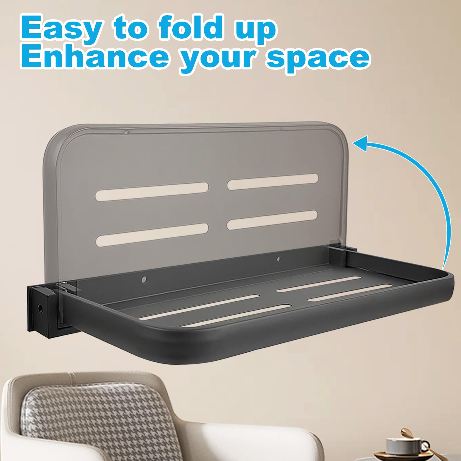 YEXEXINM 2 Pack RV Aluminum Fold-Down Wall Shelf - Wall-Mounted Hidden Foldable Shelf for Compact Camper Storage | Perfect RV Sh