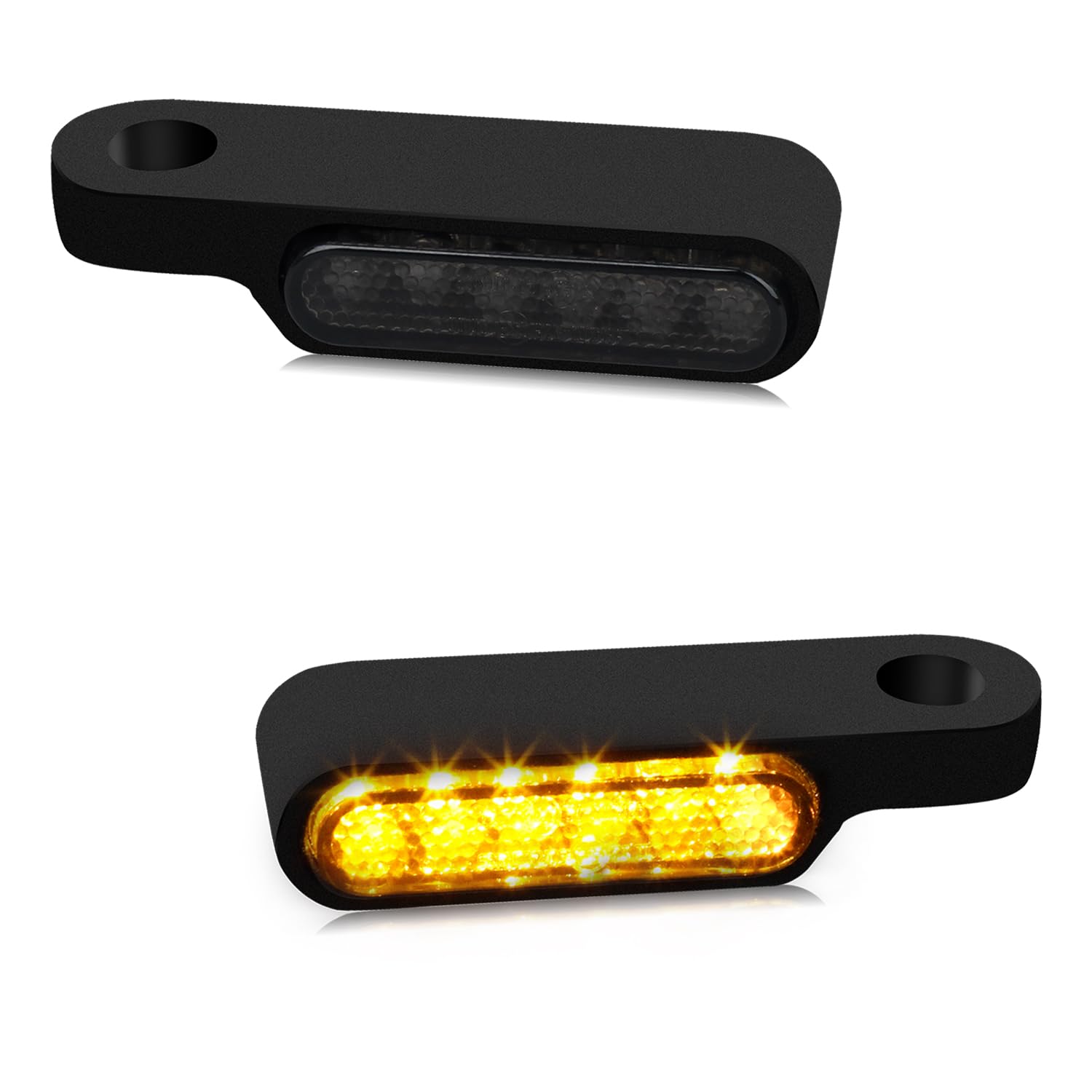 Nthreeauto Handlebar Led Turn Signals Mini Motorcycle Blinkers Handle Bar Marker Light Compatible With Harley Dyna Sportster 883