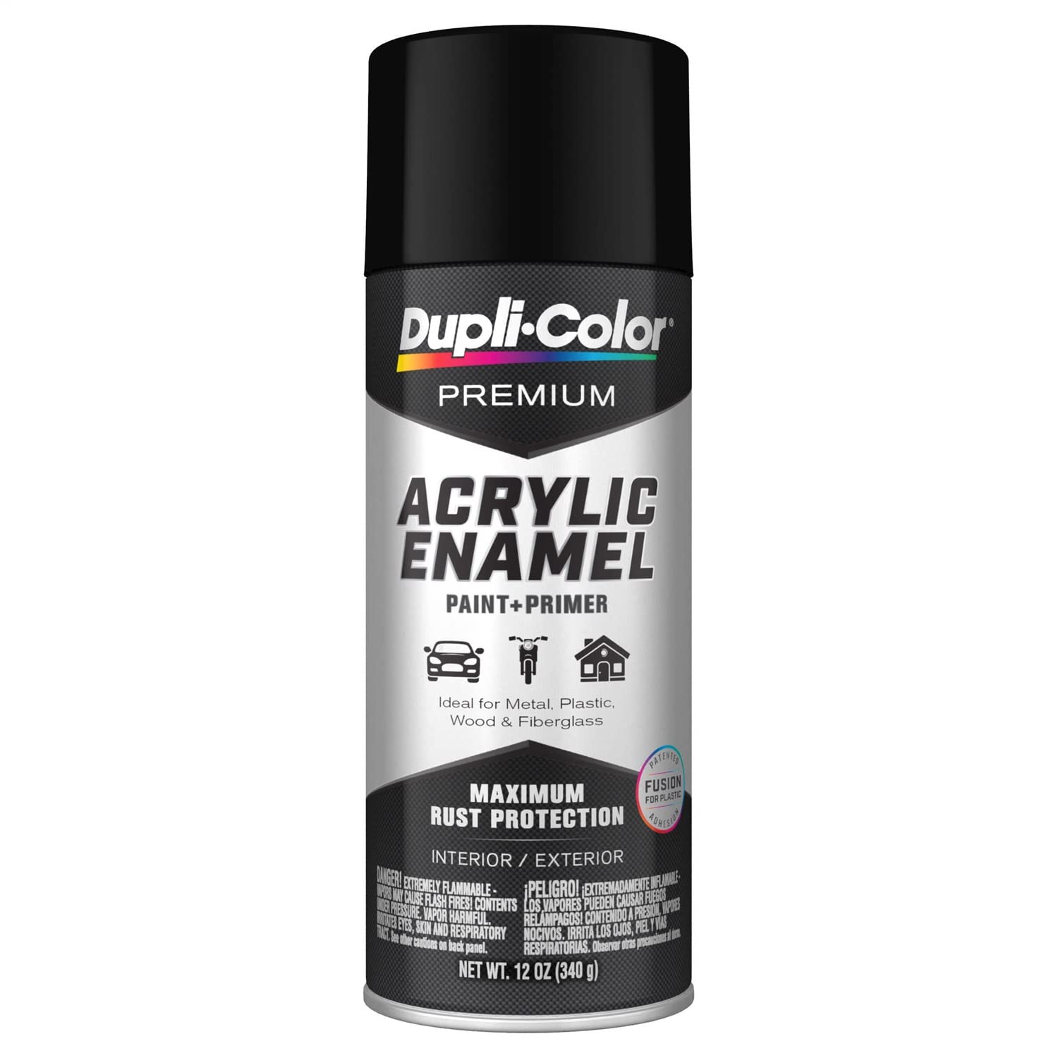 Dupli-Color Epae102 Premium Acrylic Enamel Spray Paint - Flat Black - 12 Oz. Aerosol Can