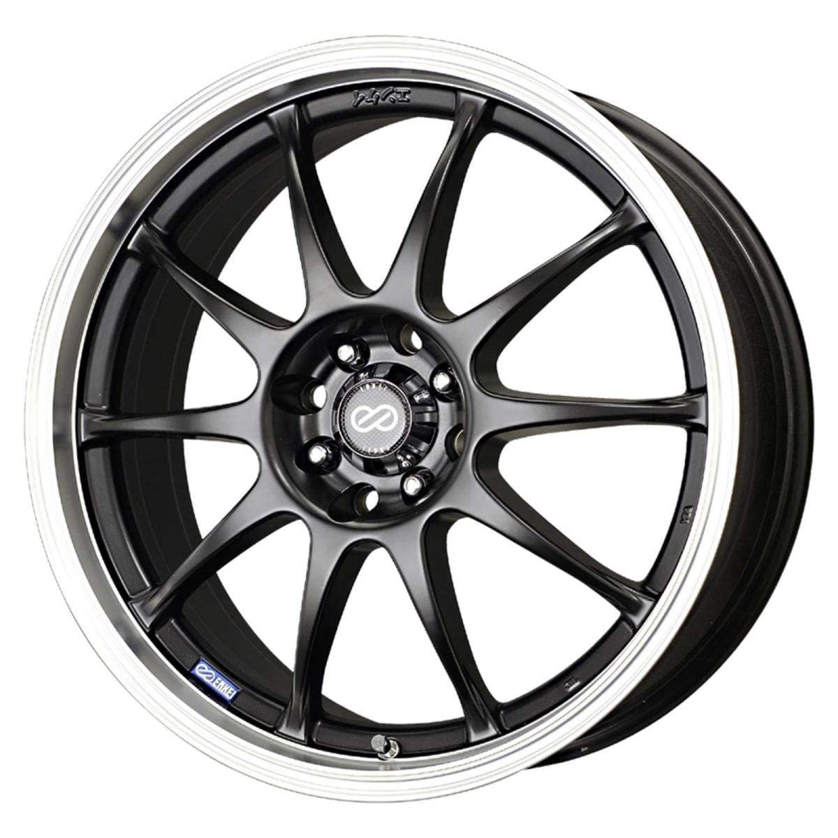 16X7 Enkei J10 (Matte Black W/ Machined Lip) Wheels/Rims 5X100/114.3 (409-670-12Bk)