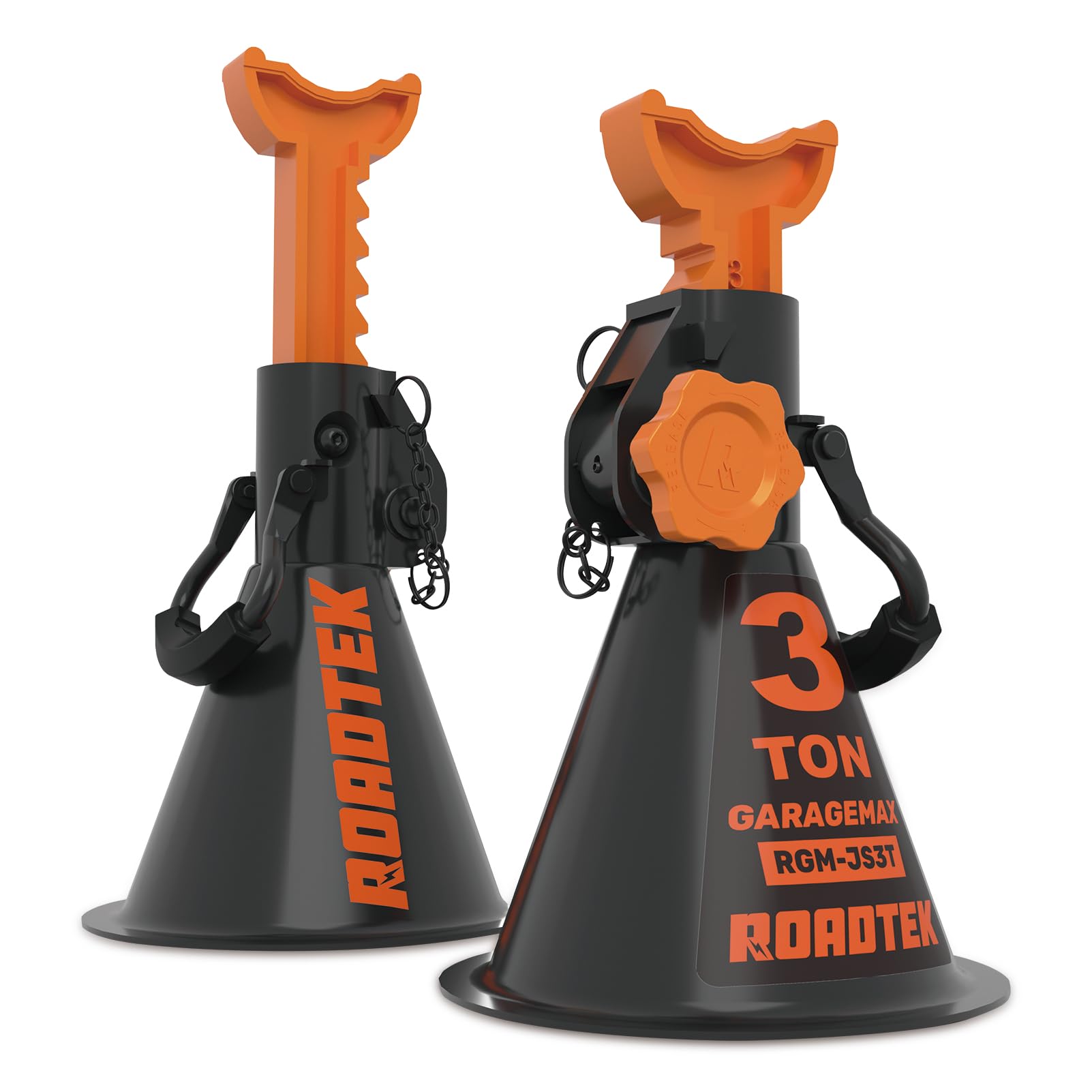 ROADTEK Jack Stands, 3 Ton (6,000 lbs) Heavy Duty Car Jack Stands with Integrated Steel Base and Double Locking, 11-1/4 to 16-9/