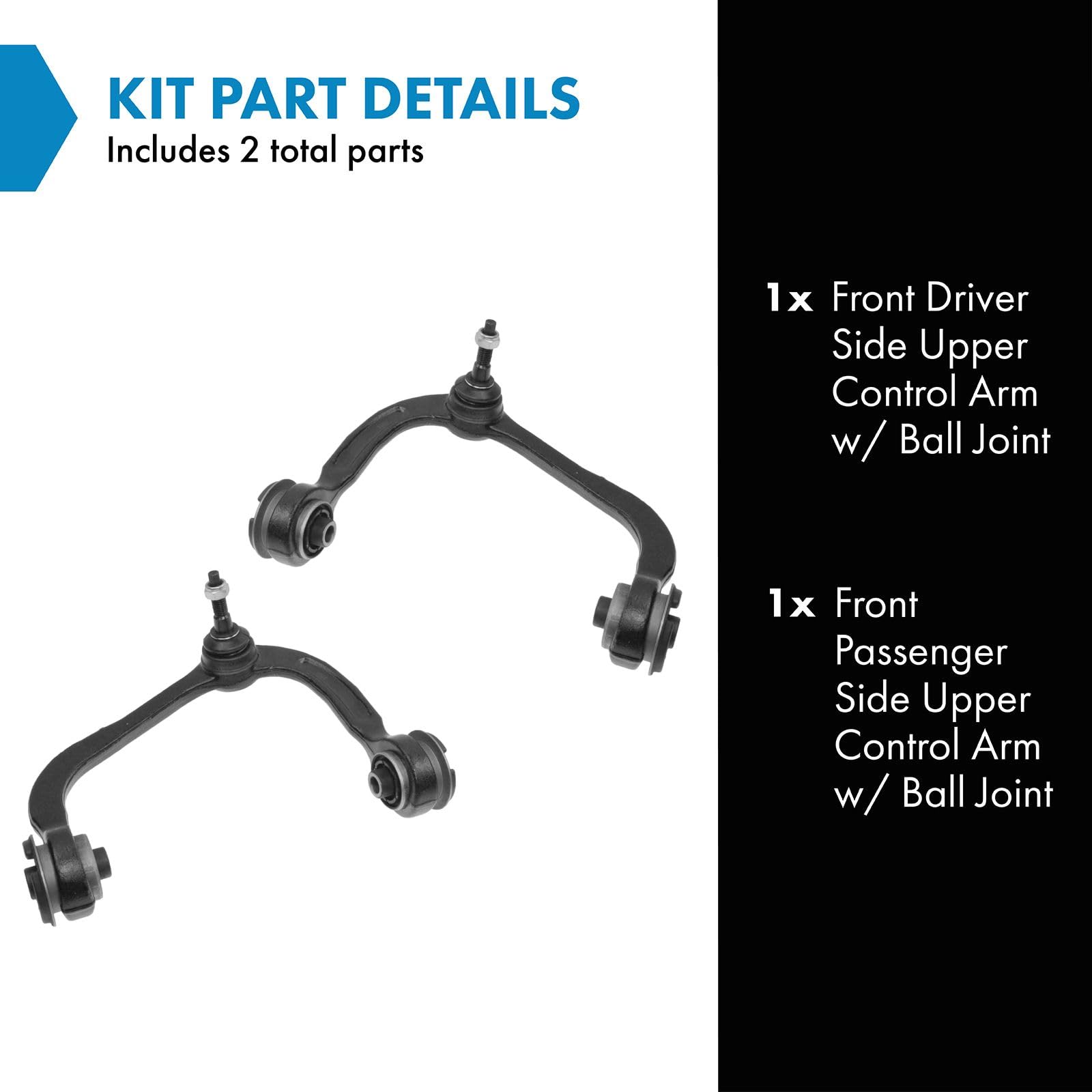 Trq Front Upper Control Arm With Ball Joint Set Compatible With 2007-2017 Ford Expedition 2004-2014 F-150 2006-2008 Lincoln Mark