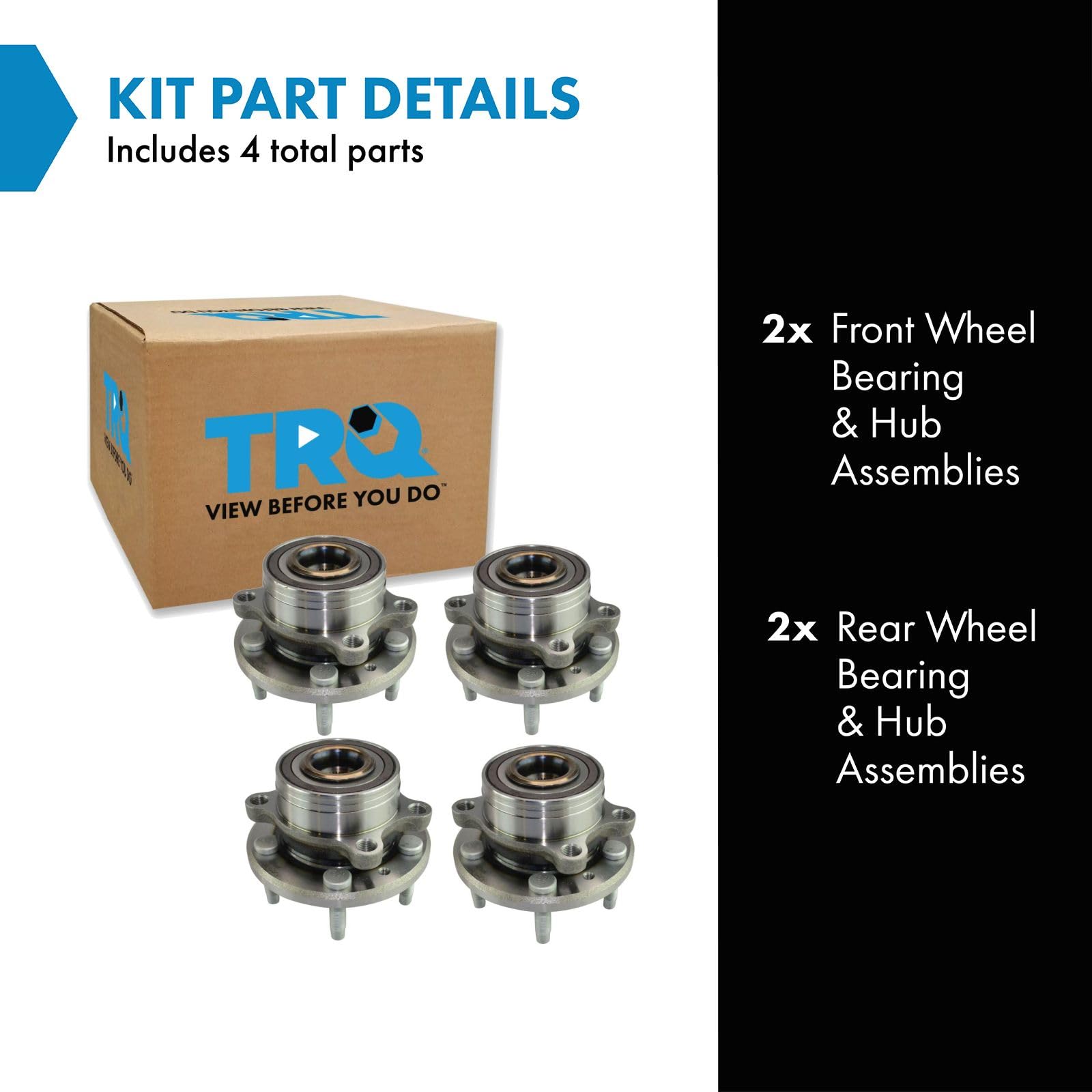 Trq Wheel Hub Bearings Assembly Set Compatible With 2011-2019 Ford Explorer 2013-2019 Police Interceptor Utility