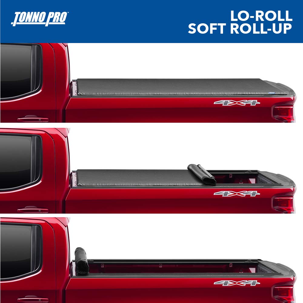 Tonno Pro Lo Roll, Soft Roll-Up Truck Bed Tonneau Cover | Lr-1105 | Fits 2020 - 2023 Chevy/Gmc Silverado/Sierra 2500/3500Hd 6' 10' Bed (82.2')