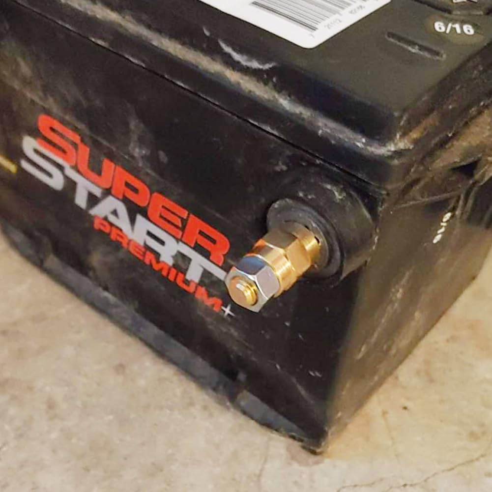 Ampper 3/8''-16 Brass Stud Side Post Battery Terminal Bolt, Standard Battery Side Post Extender Stud Compatible with GM Post, Pa