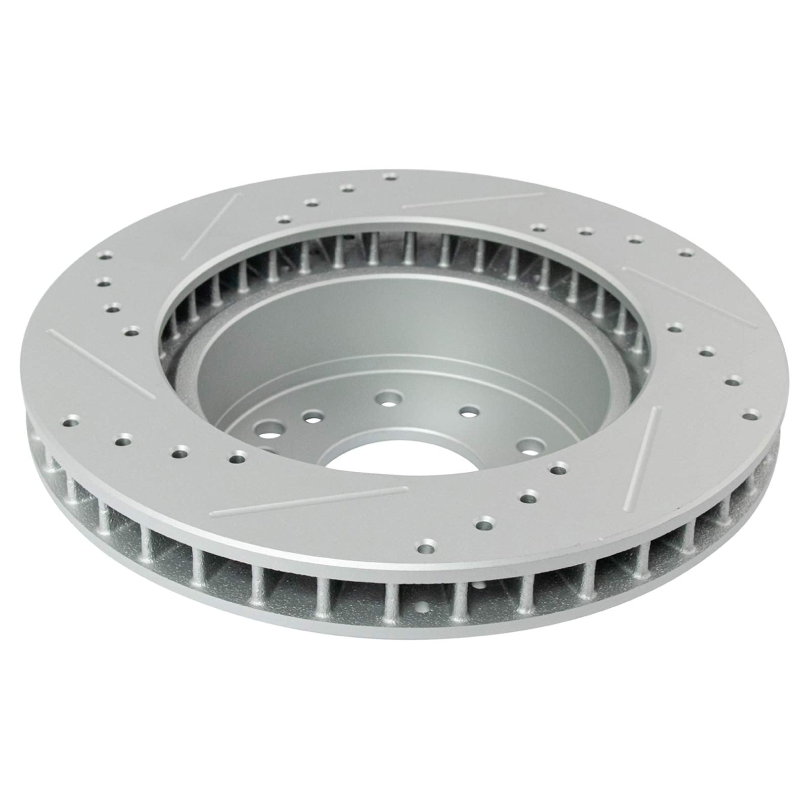 Trq Brake Rotors Set Premium G-Coated 2 Piece Slotted X Drilled Driver & Passenger Side Compatible With 1968-1969 Chevrolet Cama