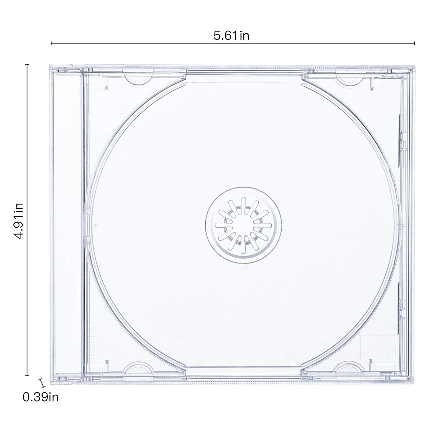 Maxtek 10.4 mm Standard Single Clear CD Jewel Case with Assembled Clear Tray, 10 Pack