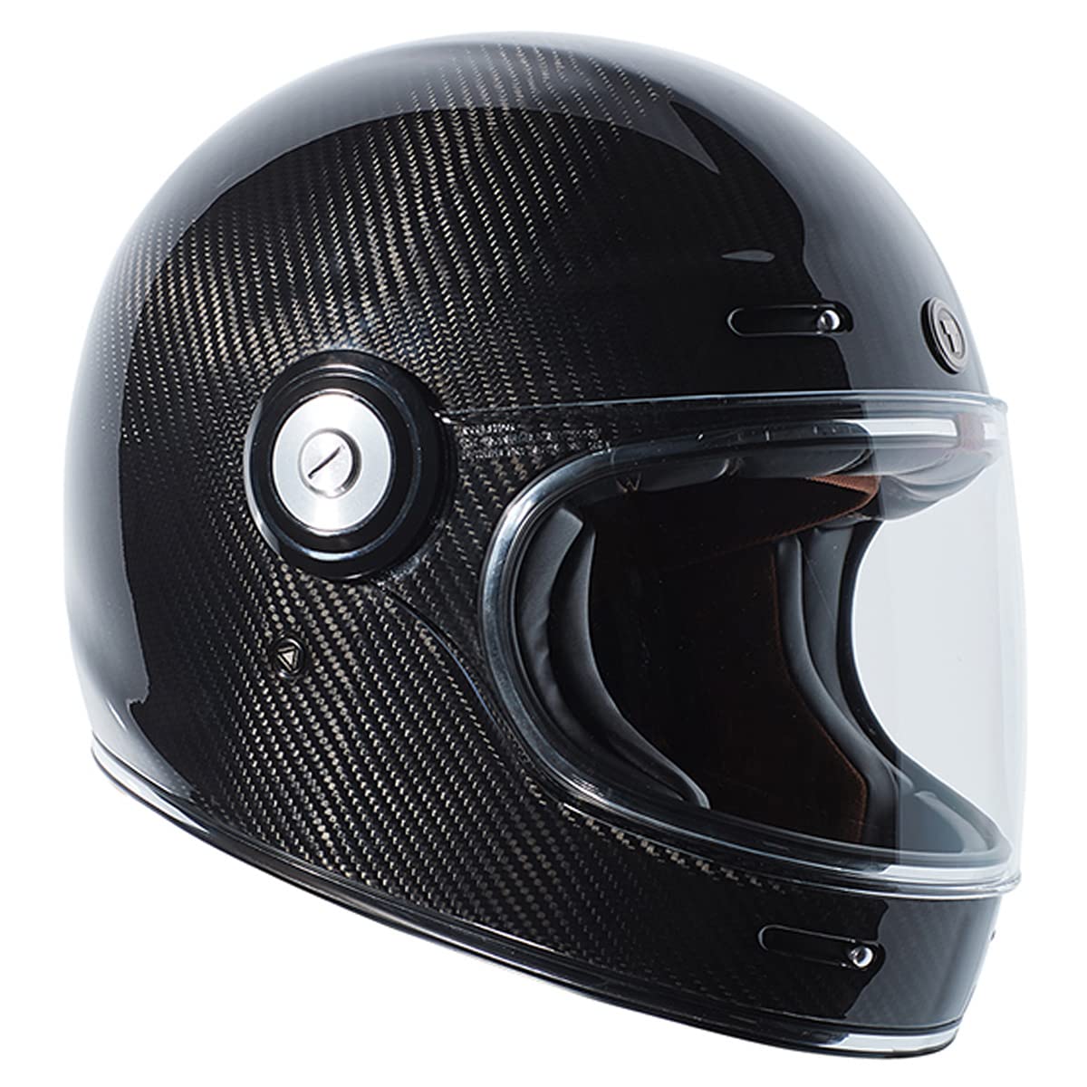 Torc T1 Unisex-Adult Retro Full-Face-Helmet-Style Motorcycle (Carbon Fiber Gloss Black, Xx-Large)
