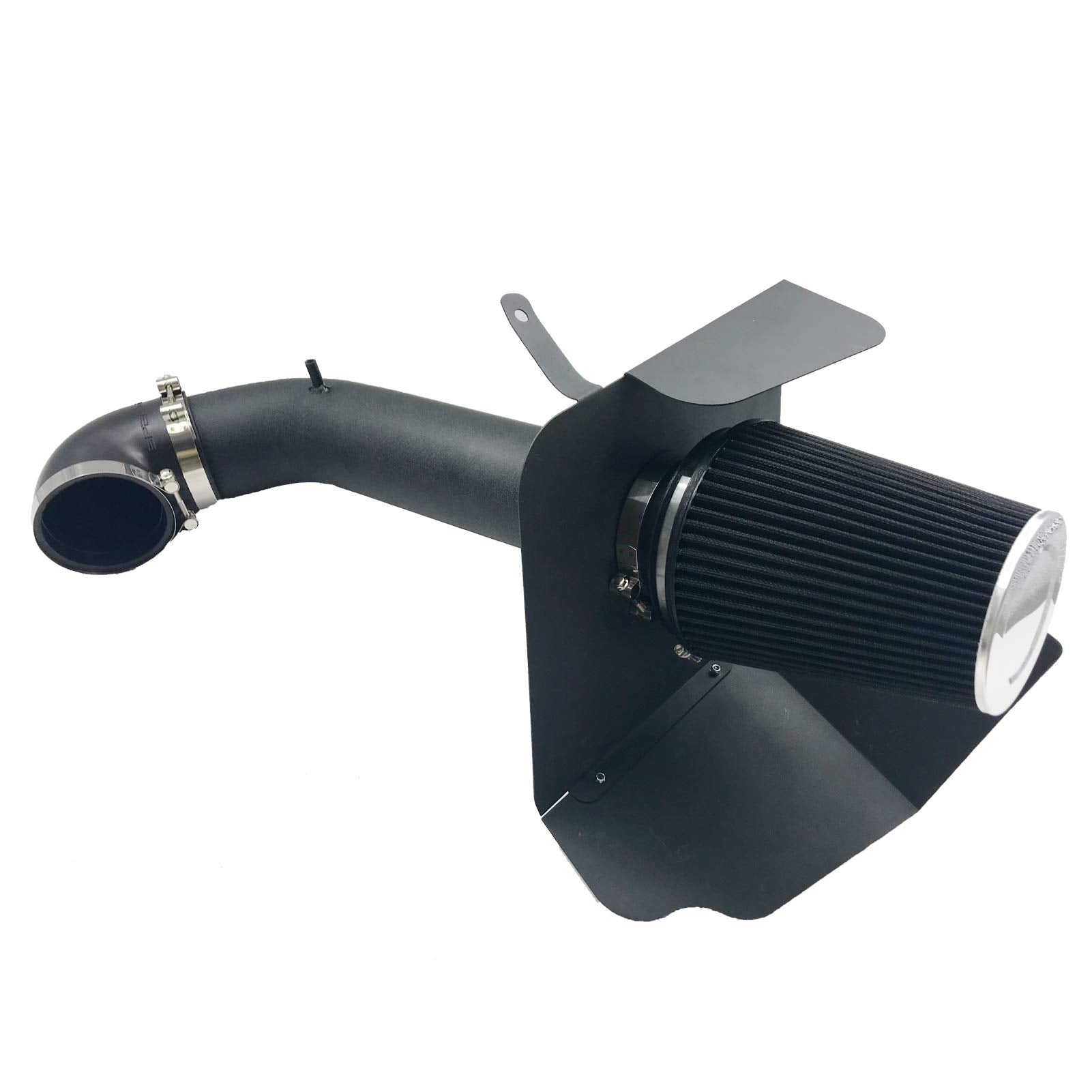 4 Inch Cold Air Intake & Heat Shield For 09-14 Silverado 1500 Gmc Sierra 1500 Yukon Cadillac Escalade Esv Ext Black & Black