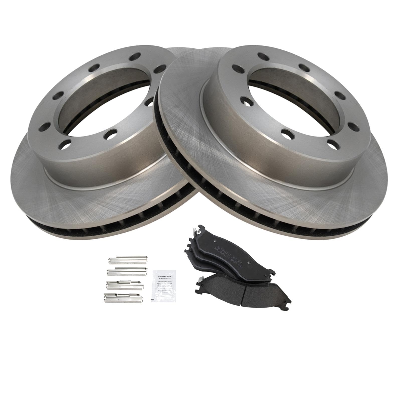 Trq Front Brake Pad & Rotor Kit Brake Pads Brake Rotor Semi-Metallic Compatible With 1997 Ford F-250