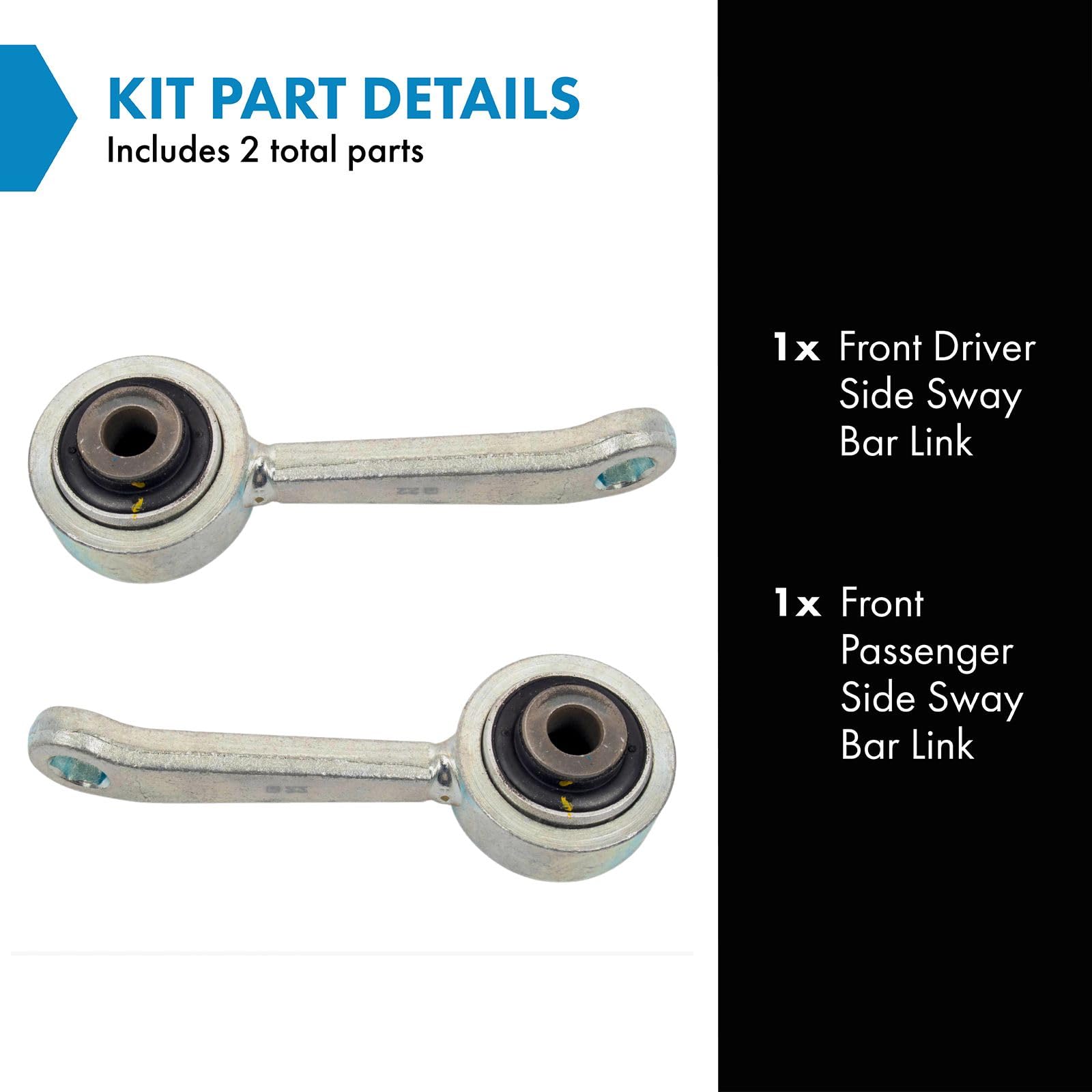 Trq Front Sway Bar Stabilizer Link Set Compatible With 2006 Mercedes-Benz S350 2000-2006 S430 S500 2001-2006 S55 Amg S600 S65 Am