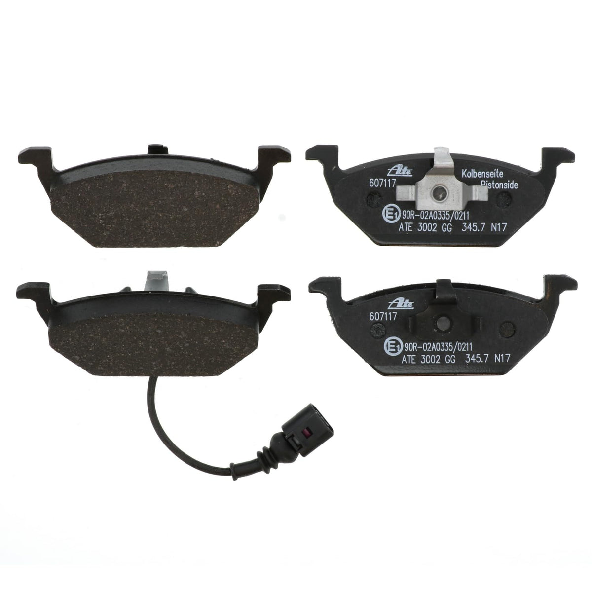 Ate Original Semi-Metallic Front Disc Brake Pad Set 607117 For Volkswagen