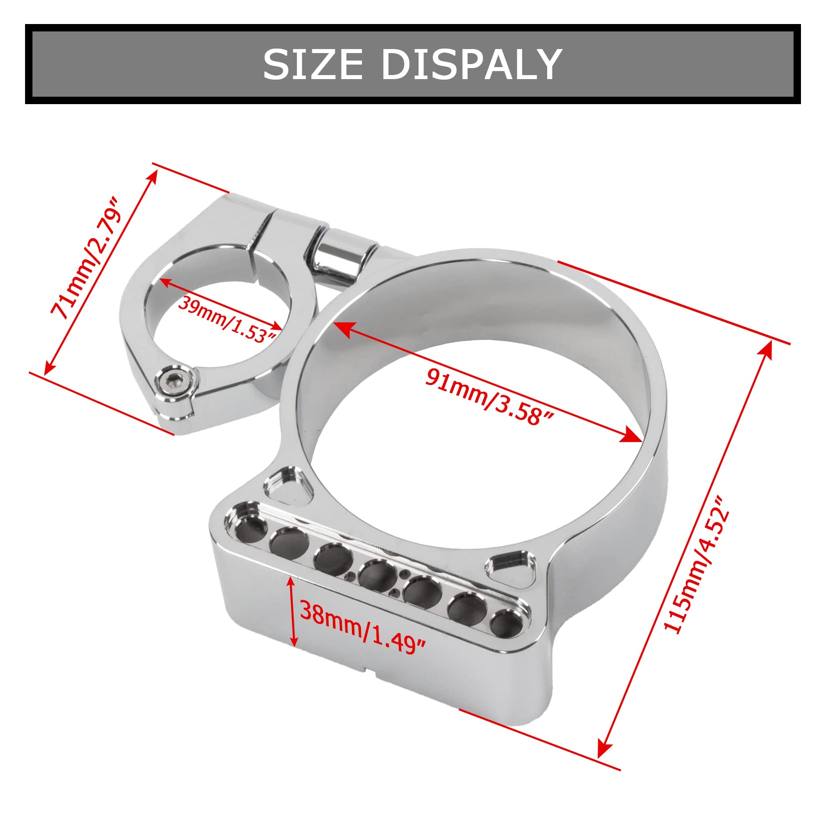 Speedometer Relocation Bracket Cover Side Mount Speedometer Instrument Housing for Sportster 883 XL1200 883(Chrome)