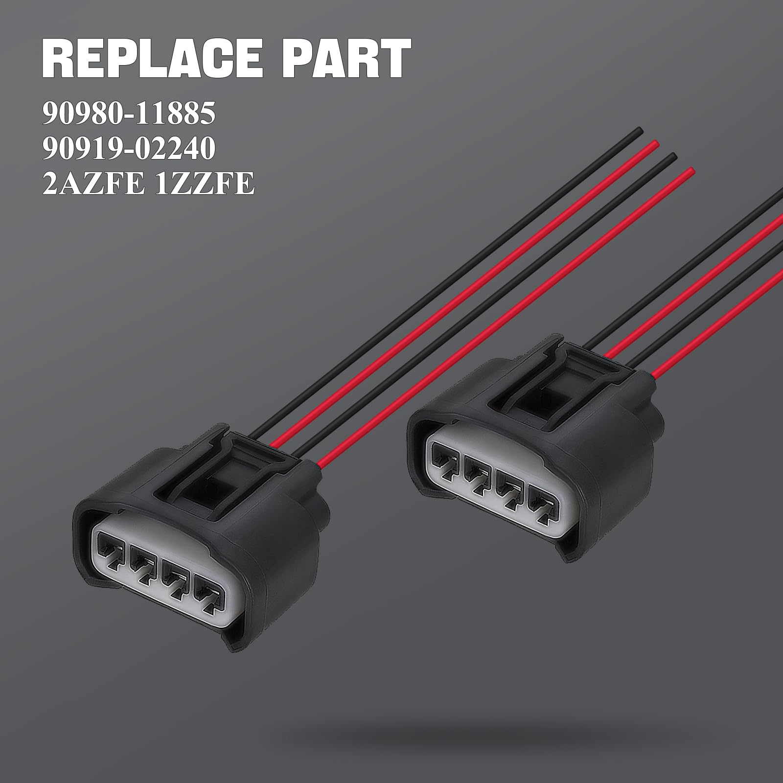 4 Packs Ignition Coil Female Connector Plug Harness Pigtail Compatible With Toyota Camry, Highlander, Matrix, Rav4, Solara, Lexu
