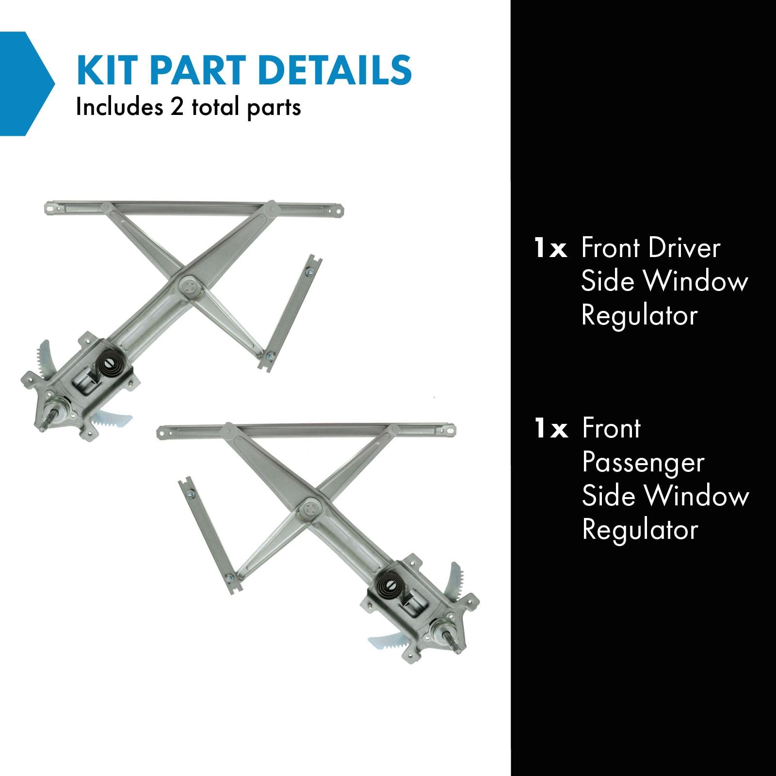 Trq Front Manual Window Regulator Set Compatible With 2004-2012 Chevrolet Colorado Gmc Canyon 2006 Isuzu I-280 2007-2008 I-290 I