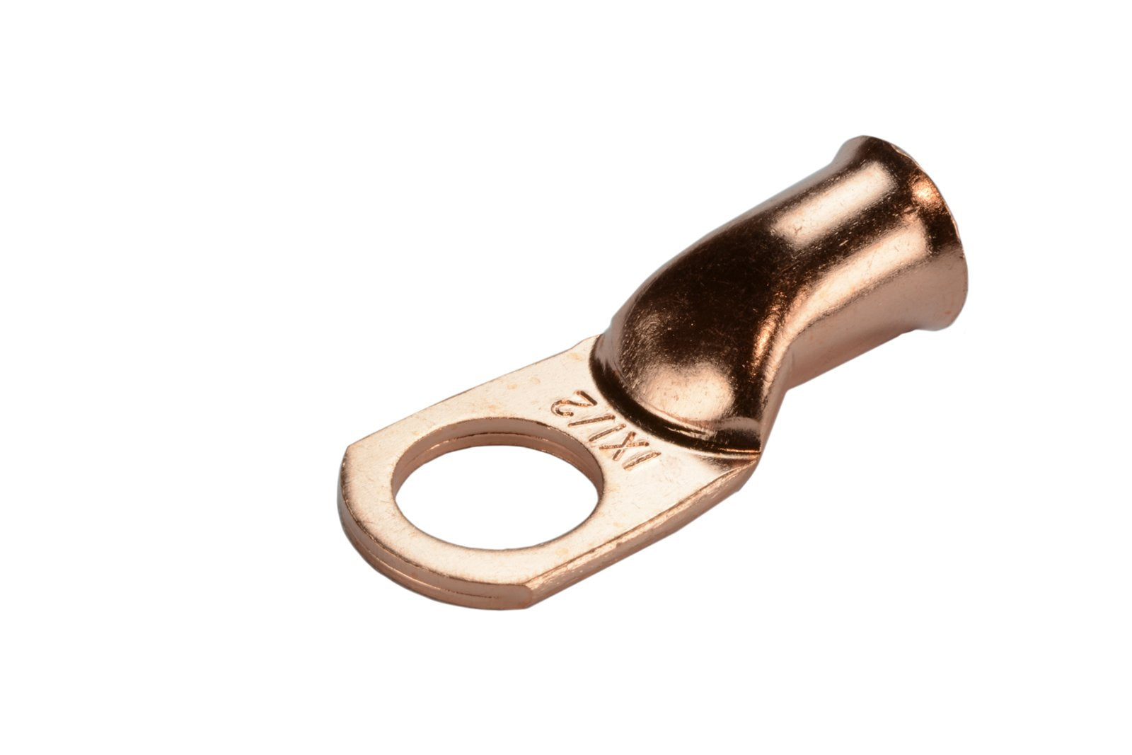 Temco 50 Pack Bare Copper Welding Battery Cable Ends, Lugs Terminal 1 Awg 1/2 '' Hole (6 Awg To 1/0 Awg Options Available)