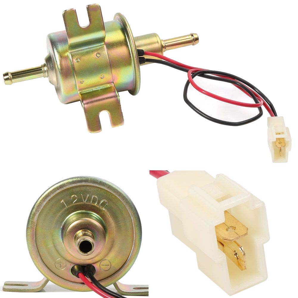Electric Fuel Pump Kit Universal For Carburetor Lawn Mower Transfer Gas Diesel Include 2 Meter/6.56-Foot 5/16'' Id Fuel Line + F