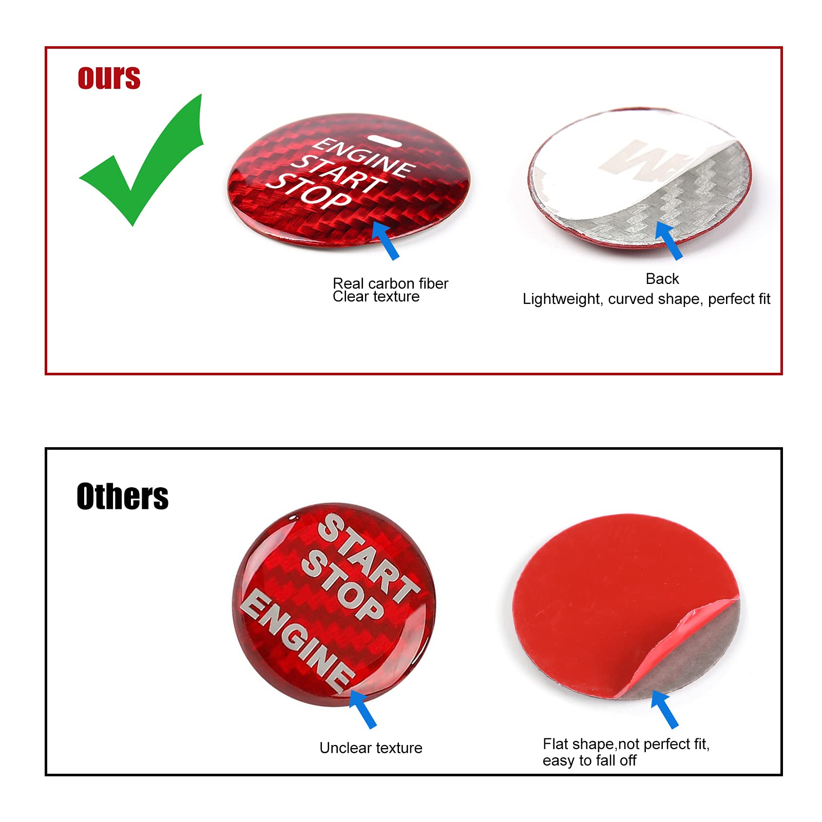 Anfokas Compatible With Mazda 3 6 Cx-3 Cx-5 Cx-9 Mx-5 Miata Accessories Real Carbon Fiber Sporty Car Keyless Engine Start Stop P