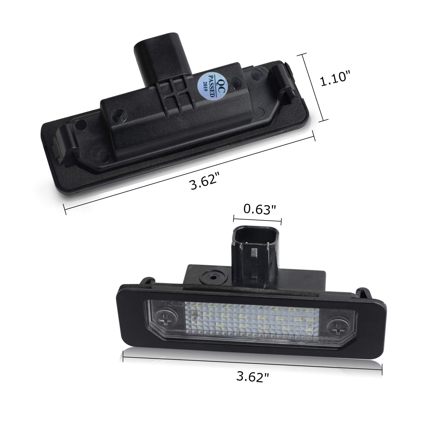 Ruxifey Led License Plate Light Lamps Compatible With 2009 To 2019 Ford Flex, 2008 To 2011 Focus, 2006 To 2012 Fusion, 6000K White - Pack Of 2