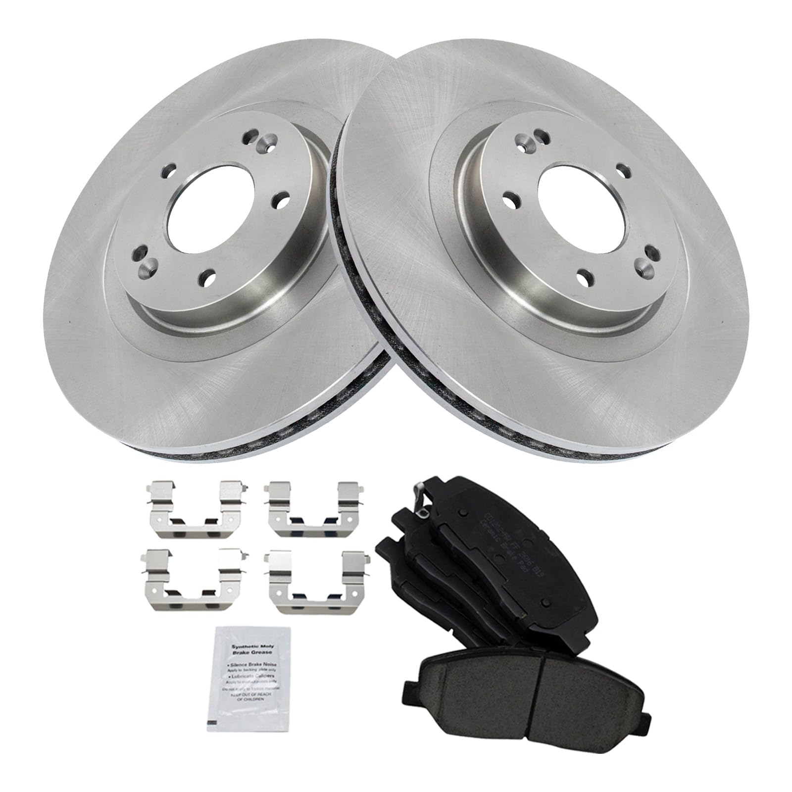 Trq Front Brake Pad & Rotor Kit Brake Pads Brake Rotor Ceramic Compatible With 2013-2016 Hyundai Santa Fe