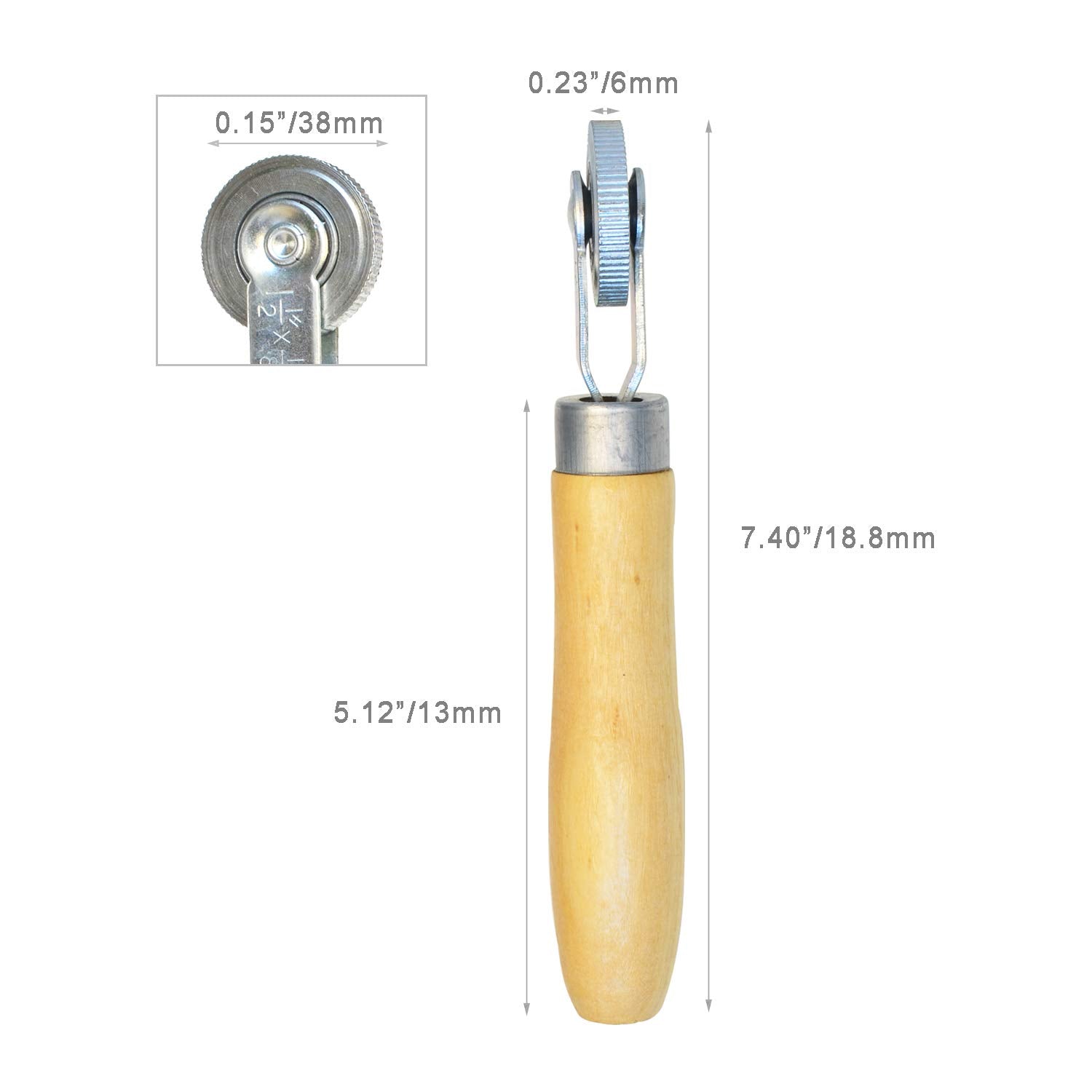 Iteq Tire Patch Roller Wooden Handle 1 1/2 Dia Tire Repair Tool (6Mm)