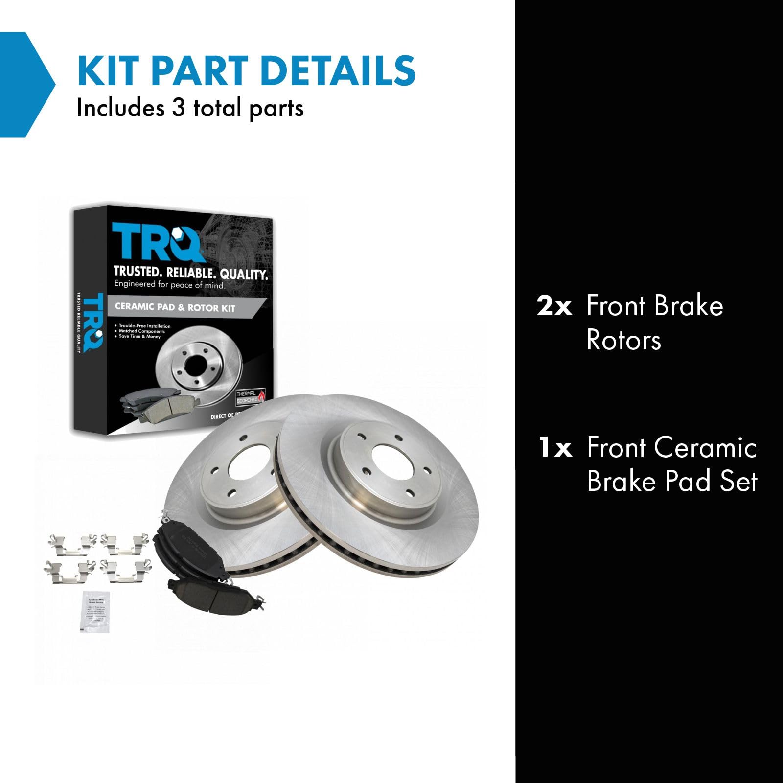 Trq Front Brake Pad & Rotor Kit Brake Pads Brake Rotor Ceramic Compatible With 2013 Infiniti Jx35 2014-2020 Qx60 2015-2021 Nissa