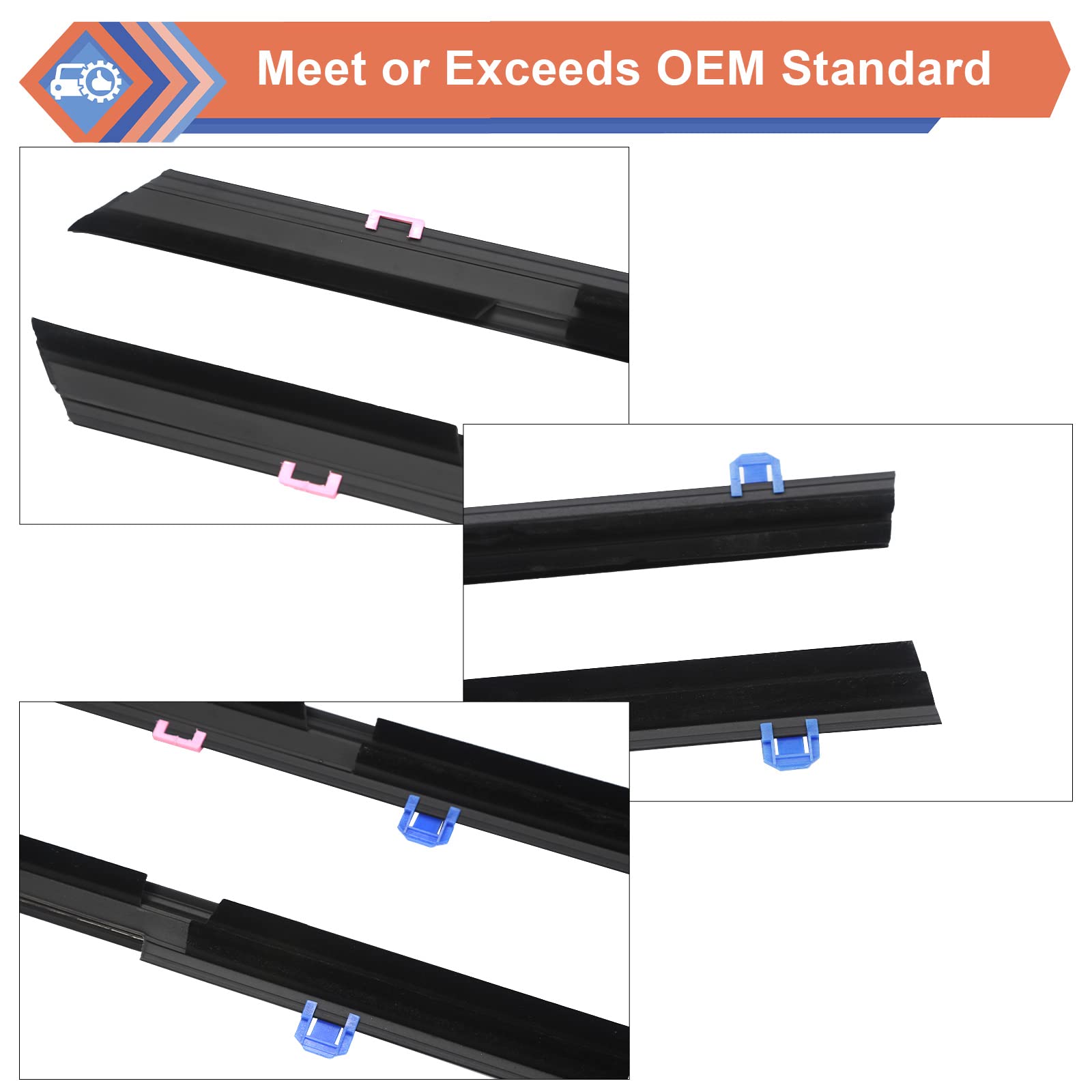 Zonfant 4 Pcs Car Outer Door Window Moulding Trim Weatherstrip Seal Belt Compatible With Honda Vehicle 2012-2015 Civic, Replace#72450-Tr0-A01 72410-Tr0-A01 72950-Tr0-A01 72910-Tr0-A01