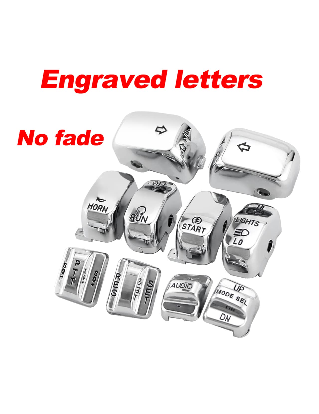 Chrome Hand Control Switch Housing Caps Compatible For Harley Davidson Electra Street Glide 1996-2013