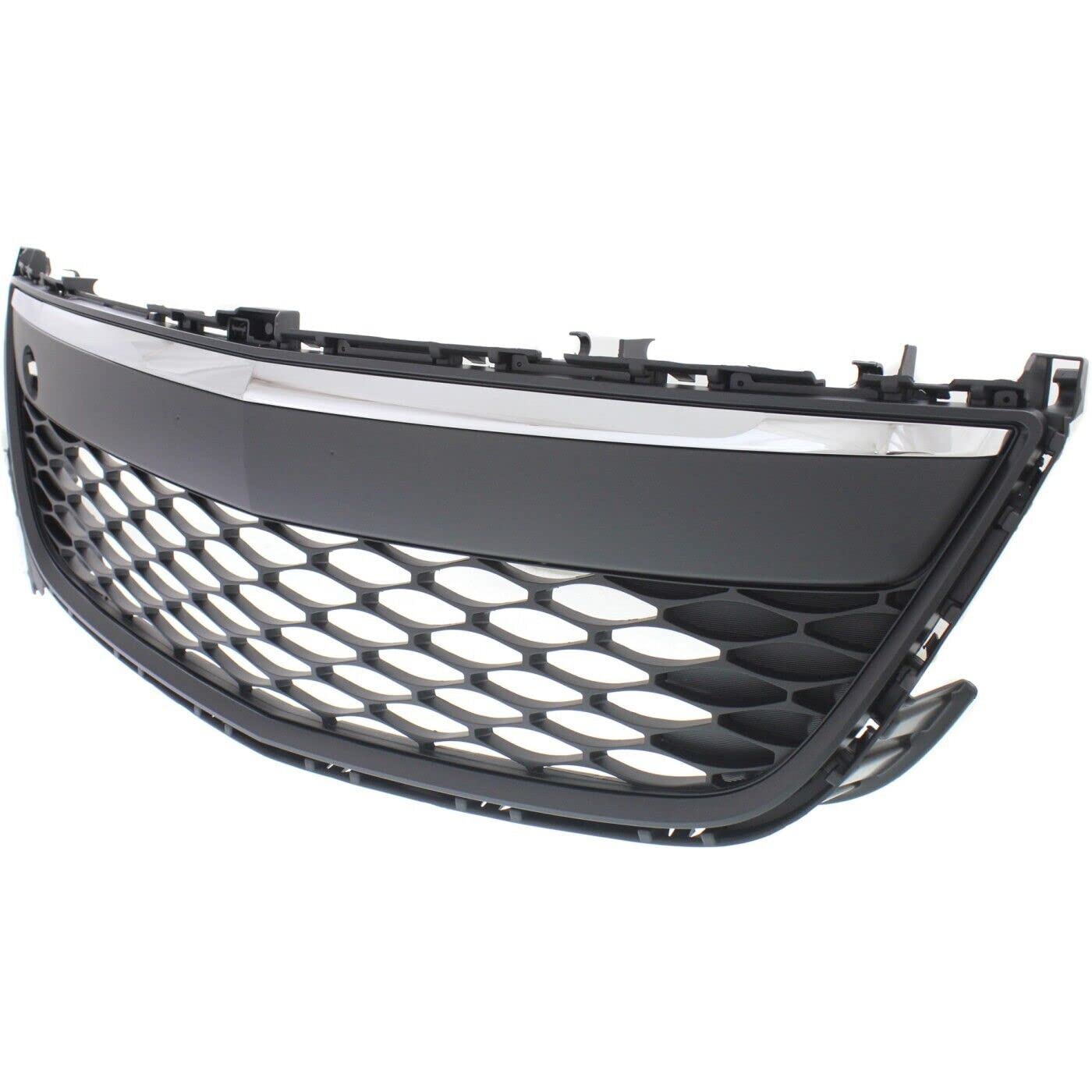 Fitrite Auto Parts New Front Bumper Grille For 2010-2012 Mazda Cx7, Without Fog Light, Chrome And Black, Made Of Plastic Ma1036121 Eh44501T0H