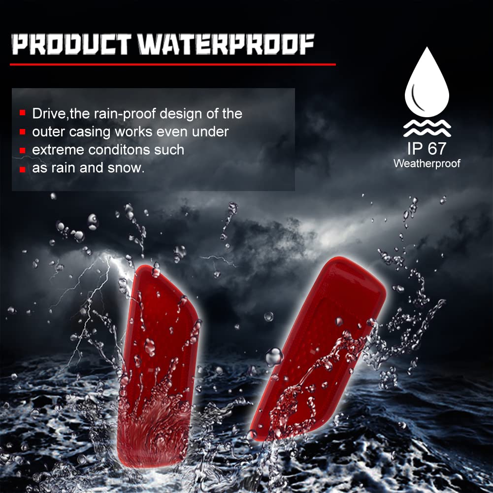 Gtinthebox Red Lens Rear Bumper Reflector Light Lamp Compatible With Jeep Grand Cherokee 2012-2018, Patriot 2013-2017, Compass 2011-2016,Dodge Journey 2012-2020, Pack Of 2