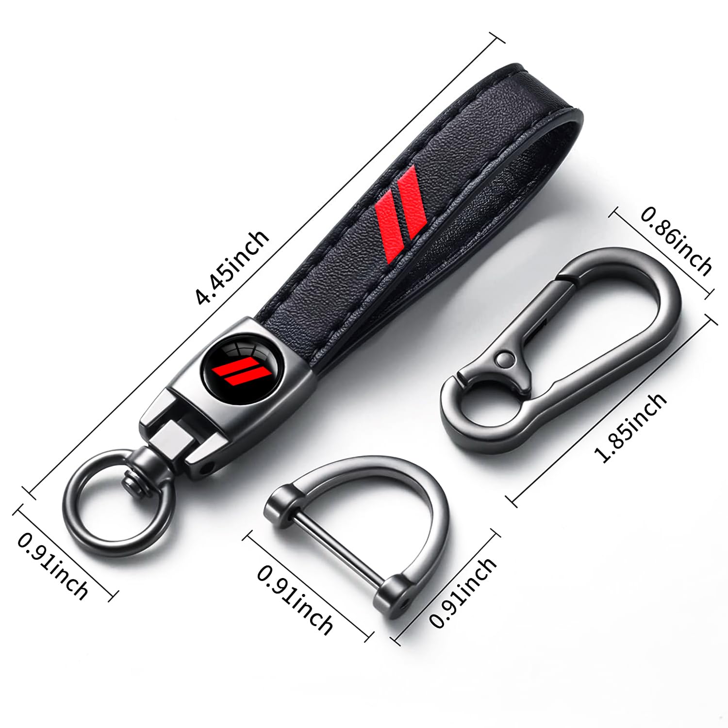 Annloysky Black Leather Metal Car Keychian Keyring Accessories Compatible with Dodge Challenger Charger SRT RAM Cars Accessories