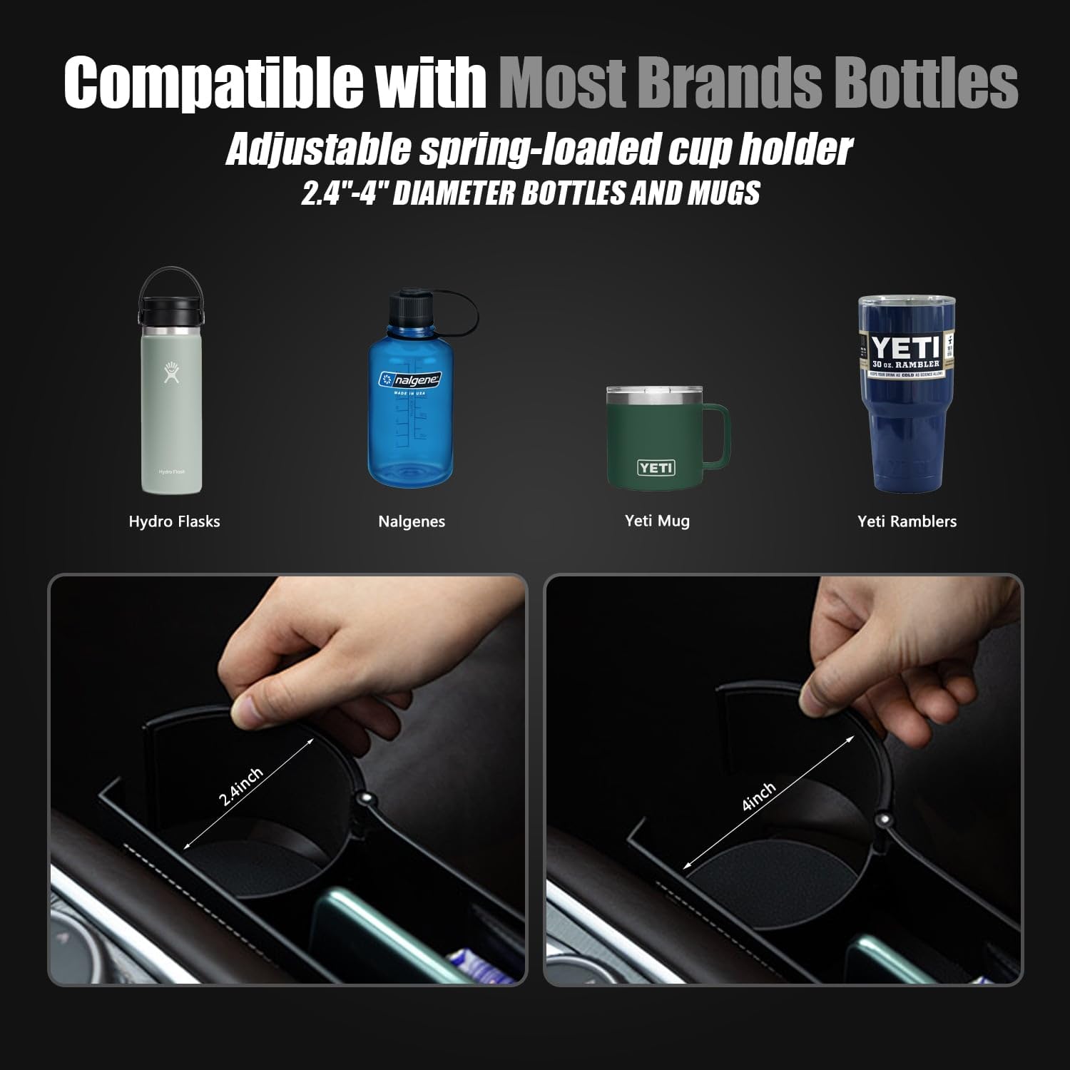 Hiseanllo Car Seat Gap Filler Organizer, 2 Pack Multifunctional Car Seat Organizer with Adjustable Cup Holder, Universal Car Sea