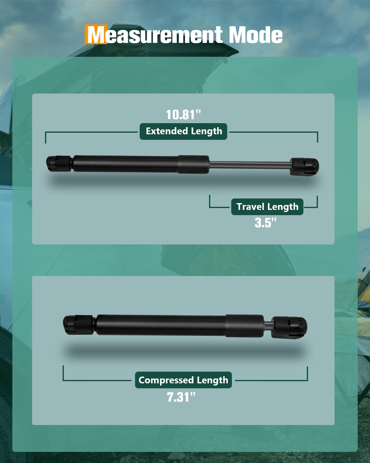 Scitoo 6180 10.81Inch Lift Supports Fit For Dodge Dakota 2005-2010,For Mitsubishi Raider 2006-2009,For Ram Dakota 2011 Rear Left
